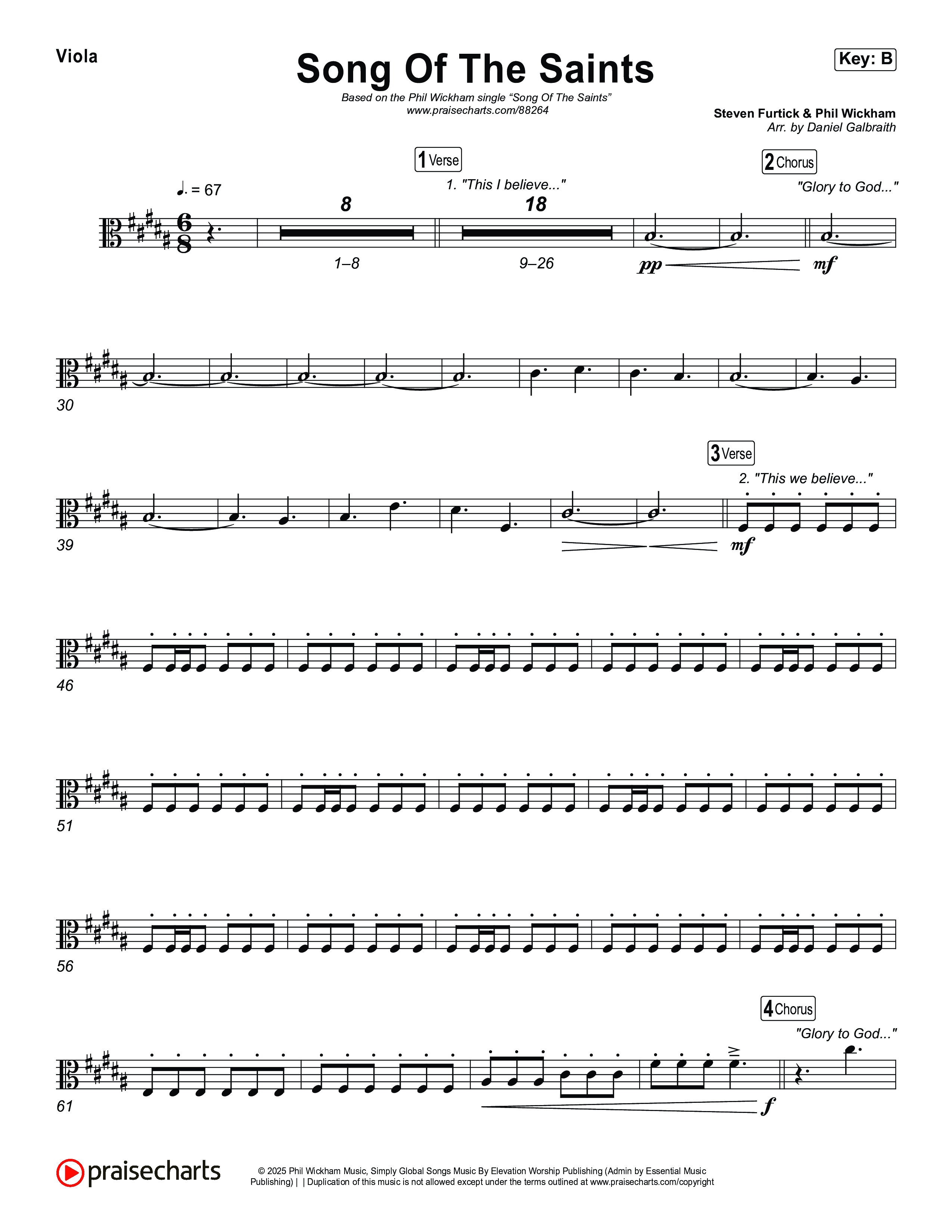 Song Of The Saints Viola (Phil Wickham)