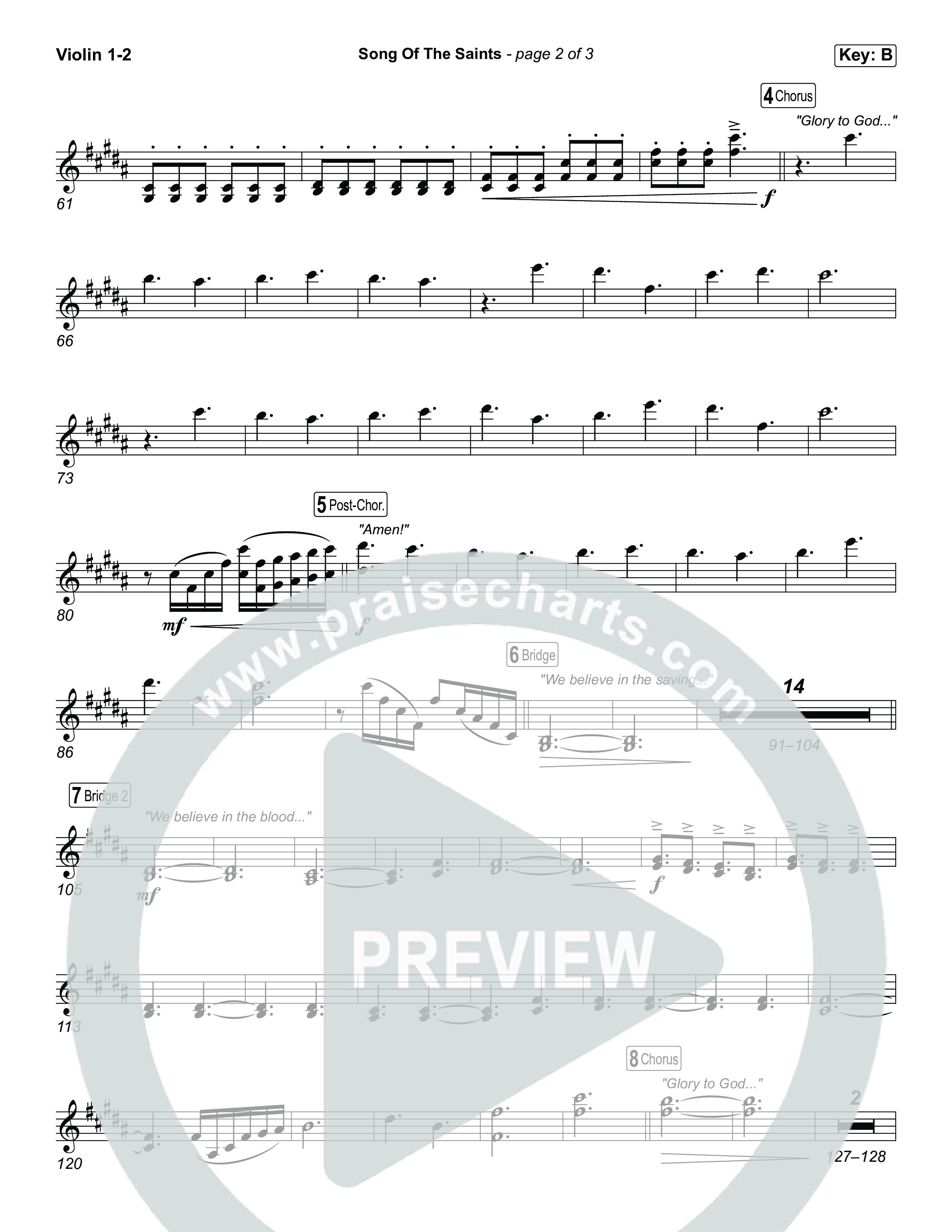 Song Of The Saints Violin 1,2 (Phil Wickham)