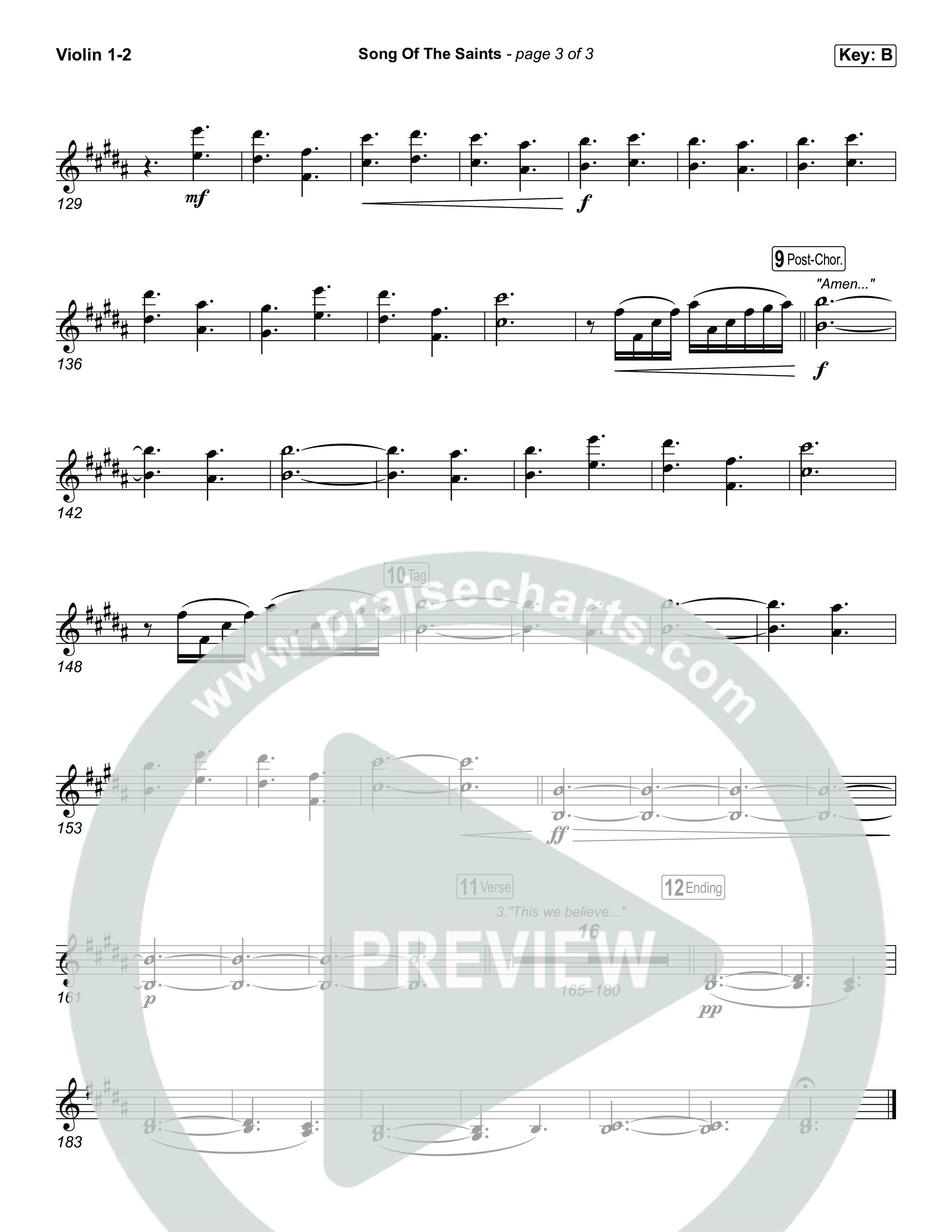 Song Of The Saints Violin 1,2 (Phil Wickham)