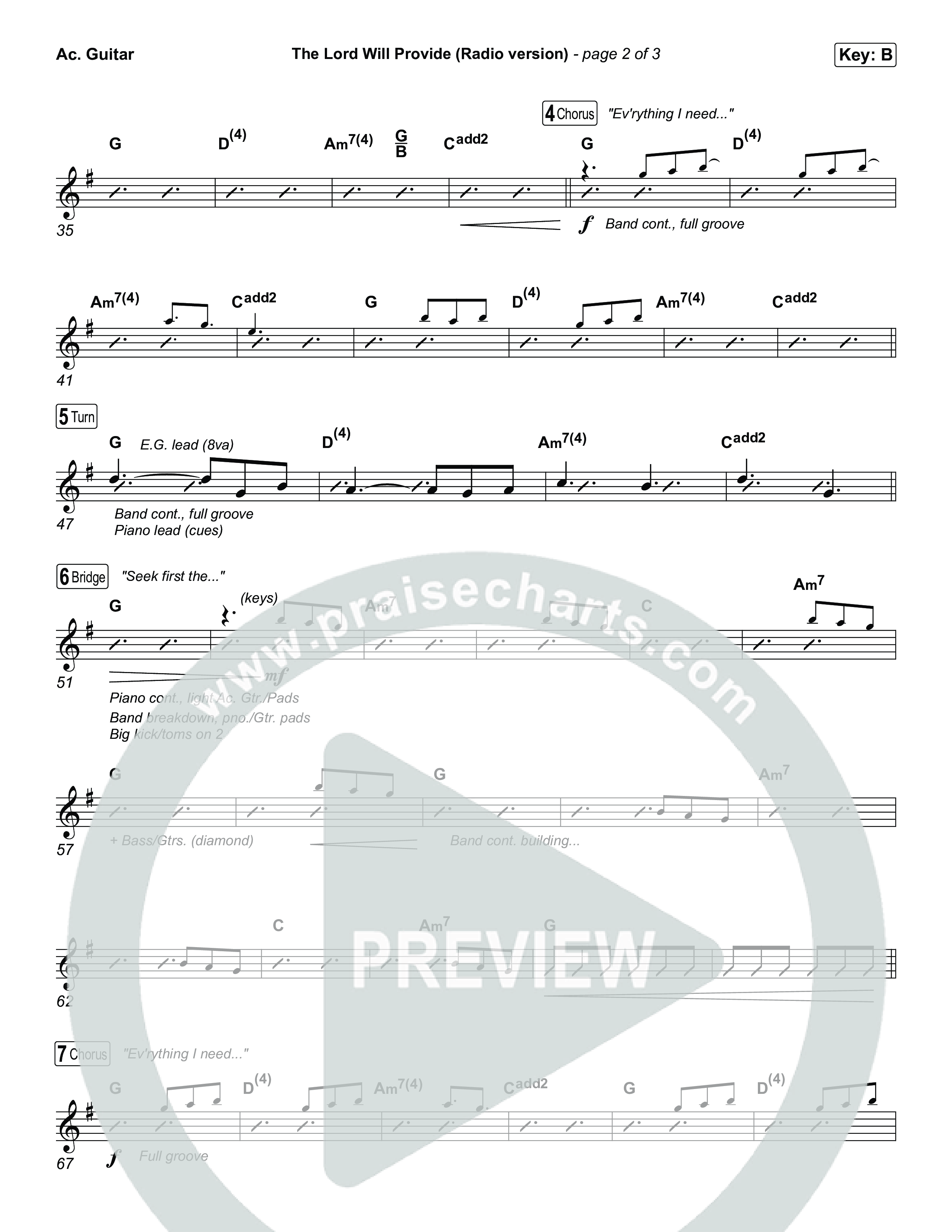 The Lord Will Provide (Radio) Acoustic Guitar (Passion)