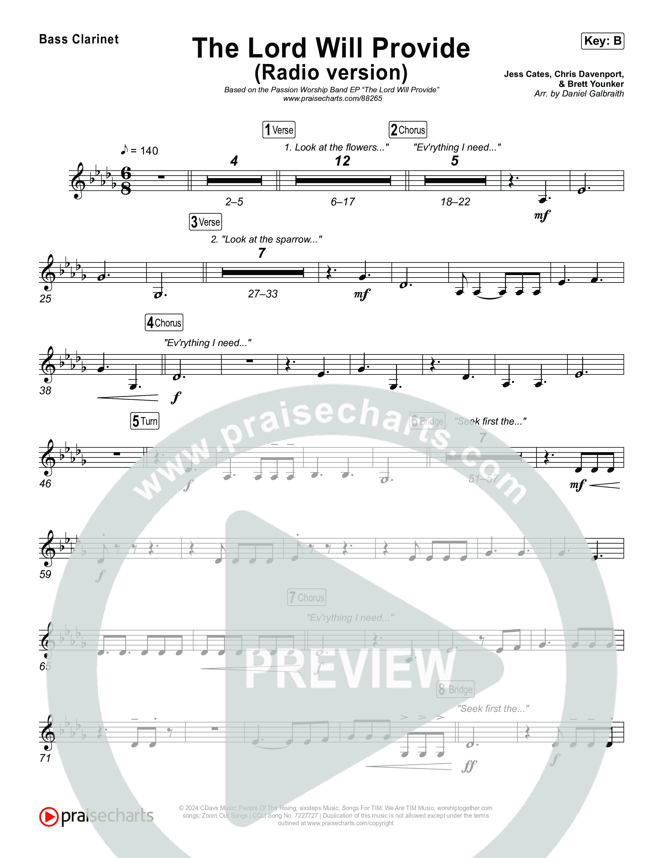 The Lord Will Provide (Radio) Bass Clarinet (Passion)