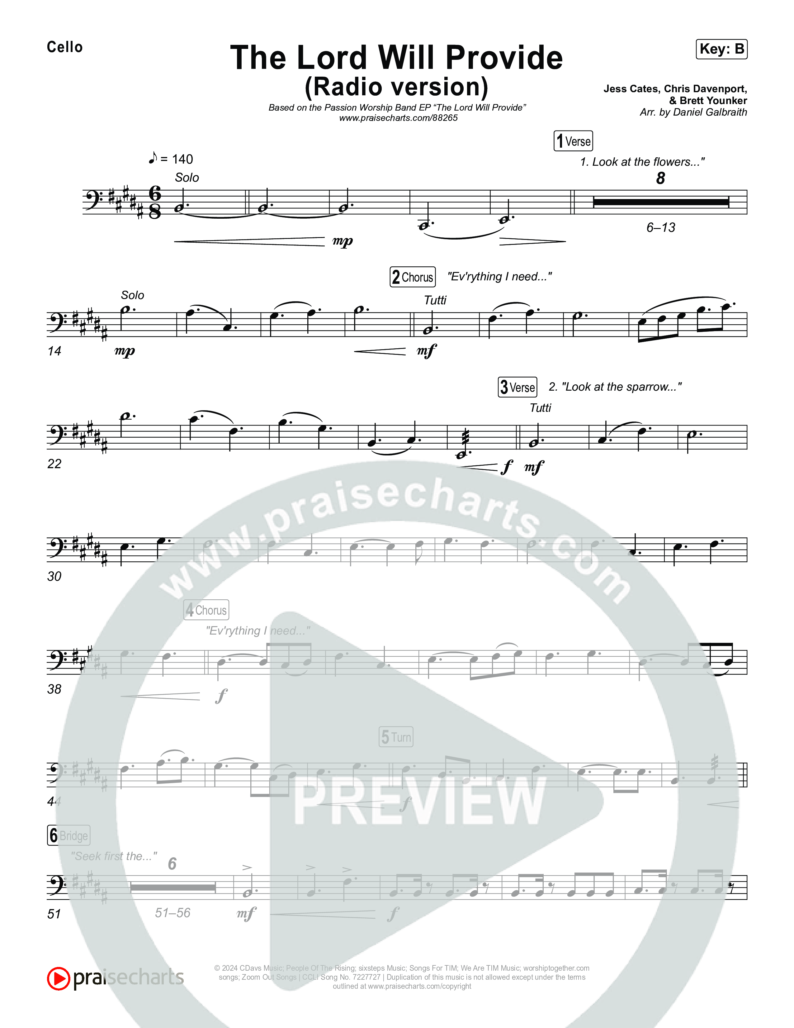 The Lord Will Provide (Radio) Cello (Passion)