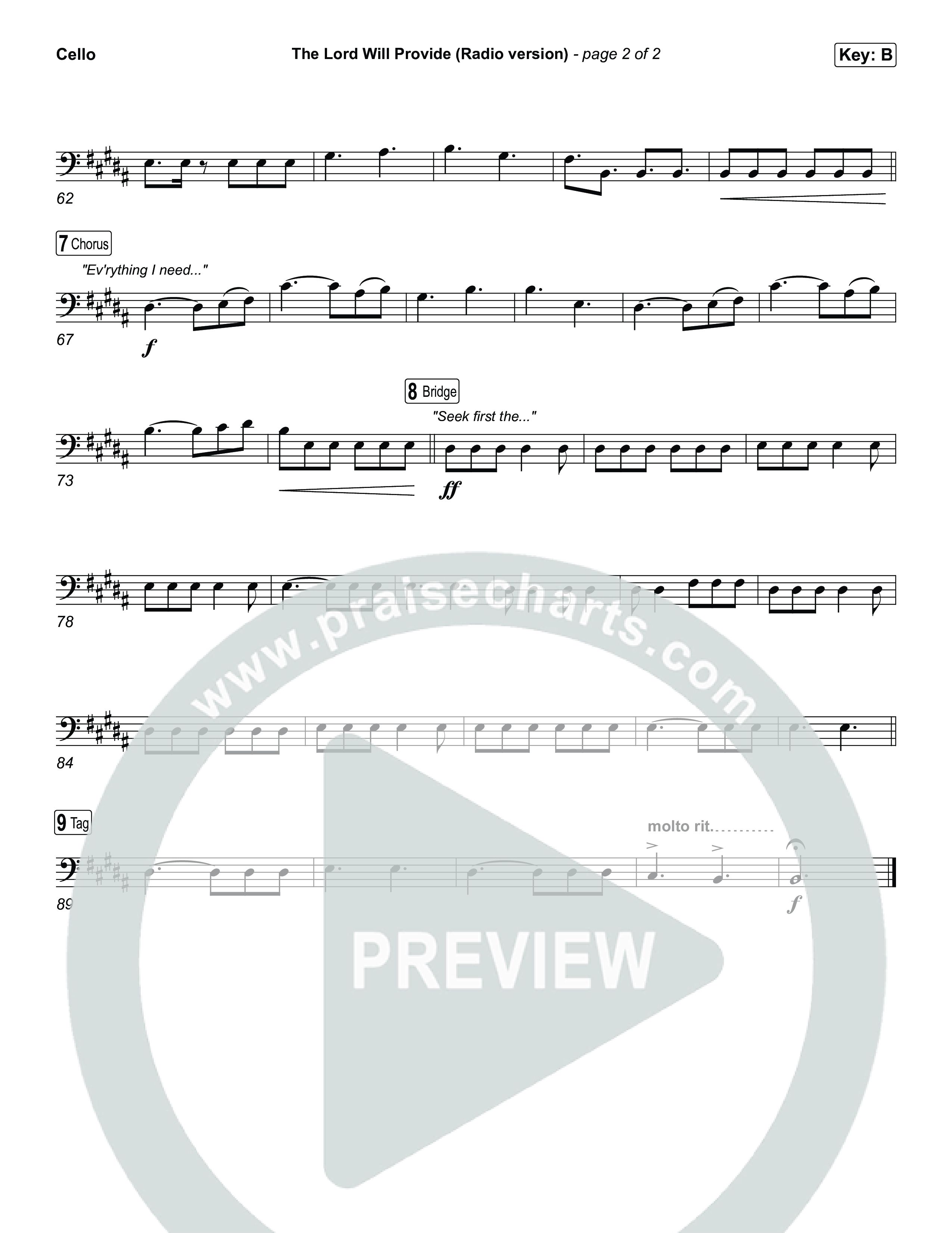 The Lord Will Provide (Radio) Cello (Passion)