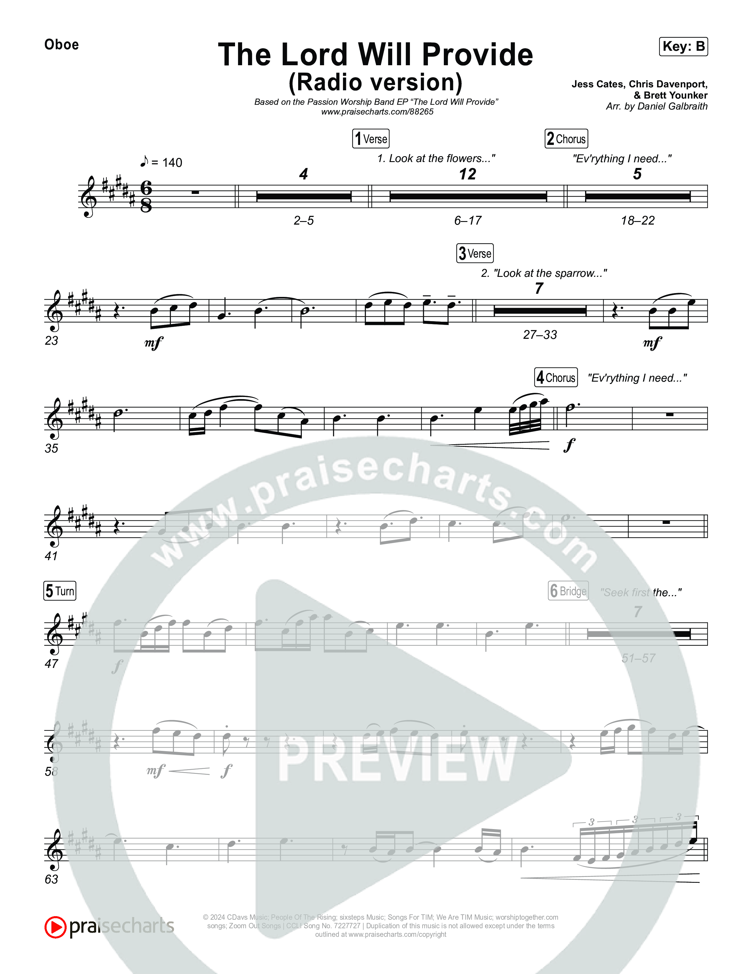 The Lord Will Provide (Radio) Oboe (Passion)