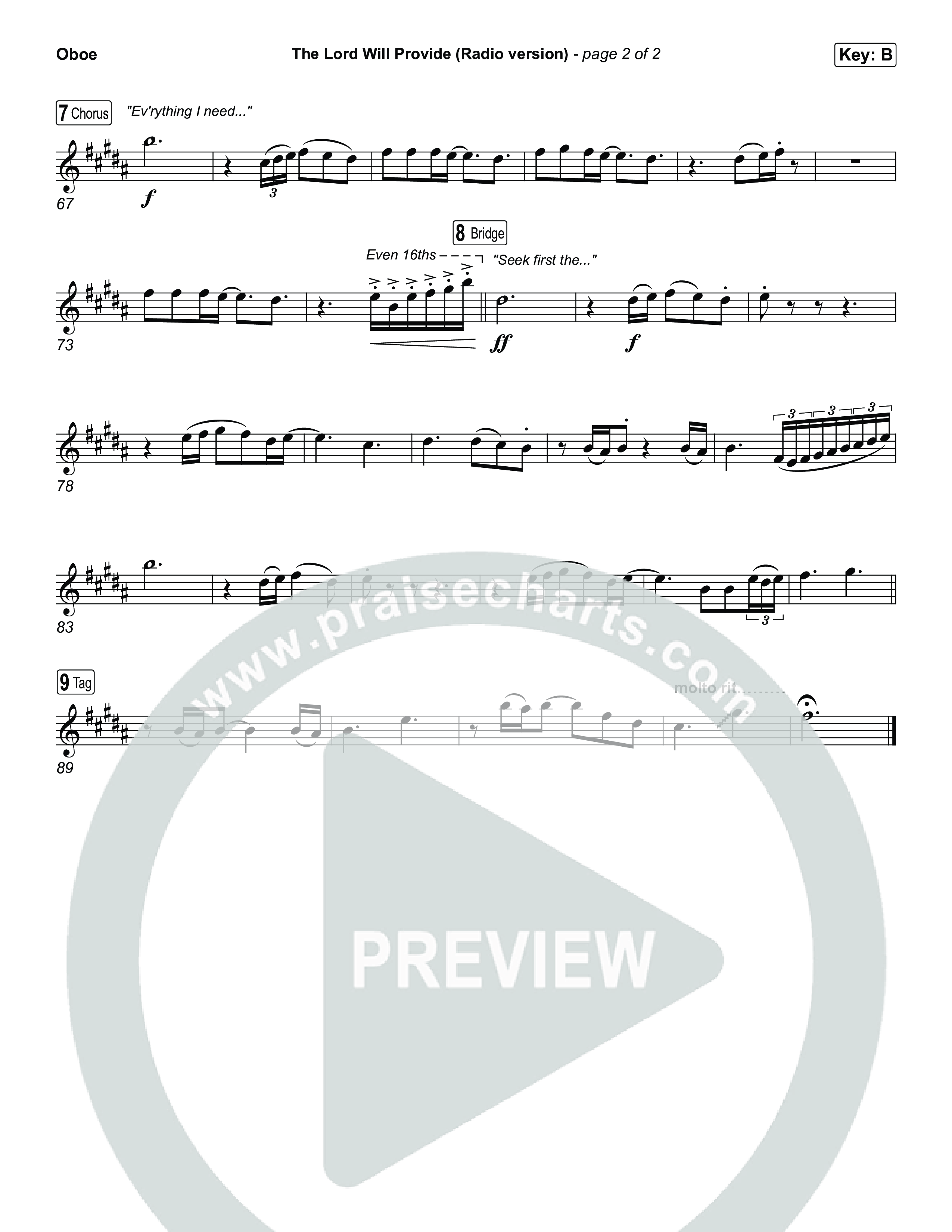 The Lord Will Provide (Radio) Oboe (Passion)