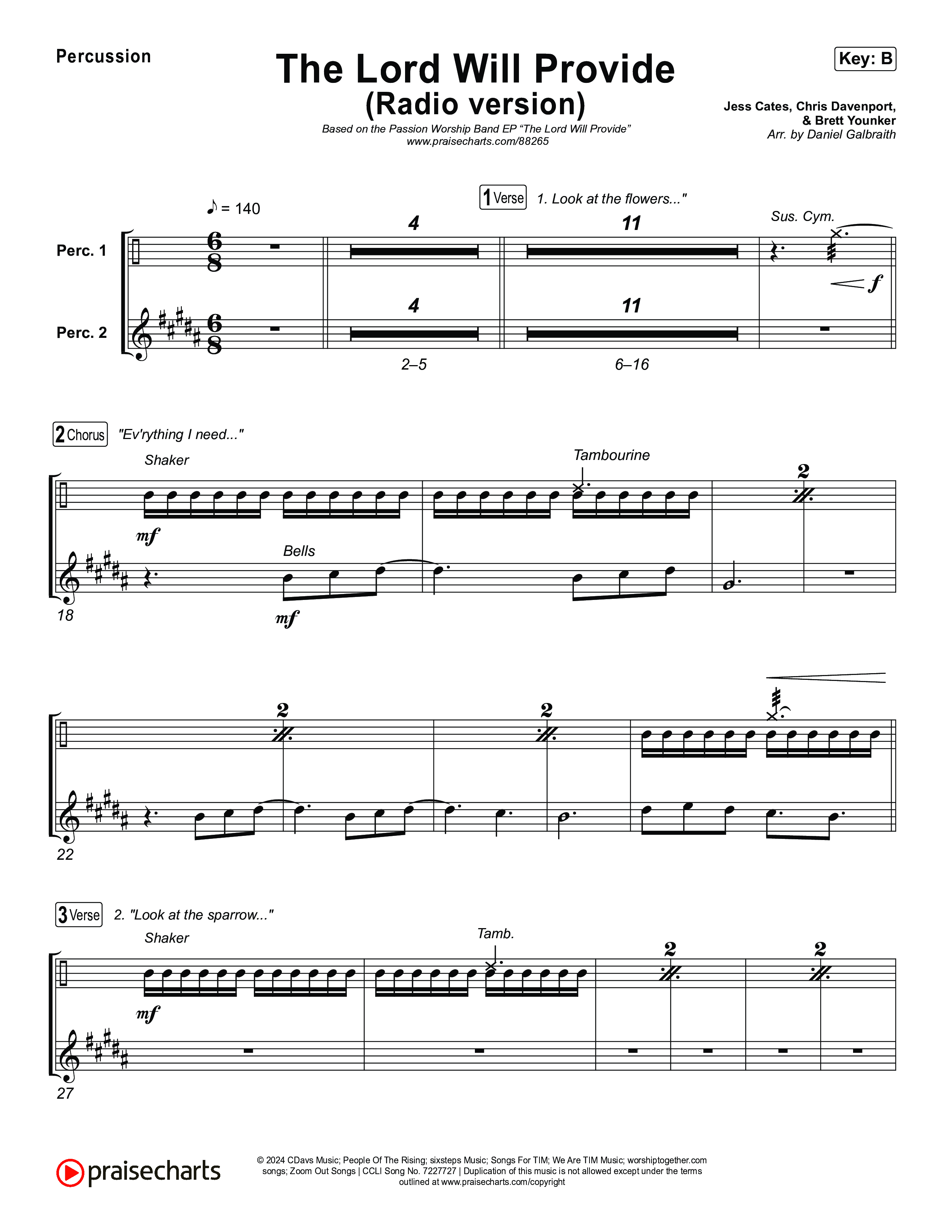 The Lord Will Provide (Radio) Percussion (Passion)