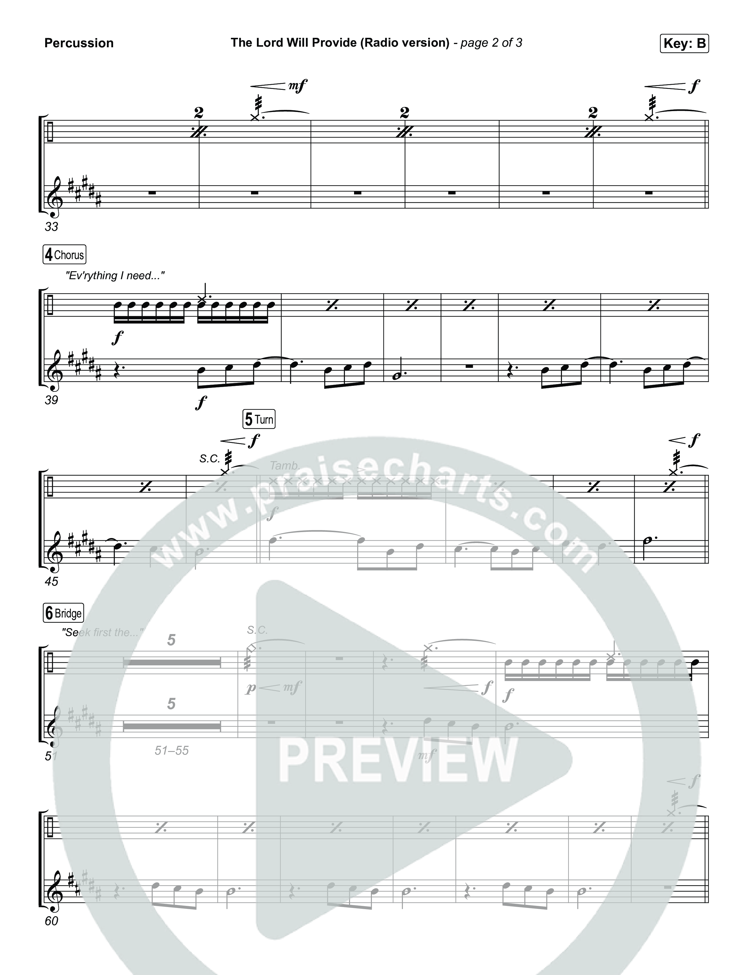 The Lord Will Provide (Radio) Percussion (Passion)