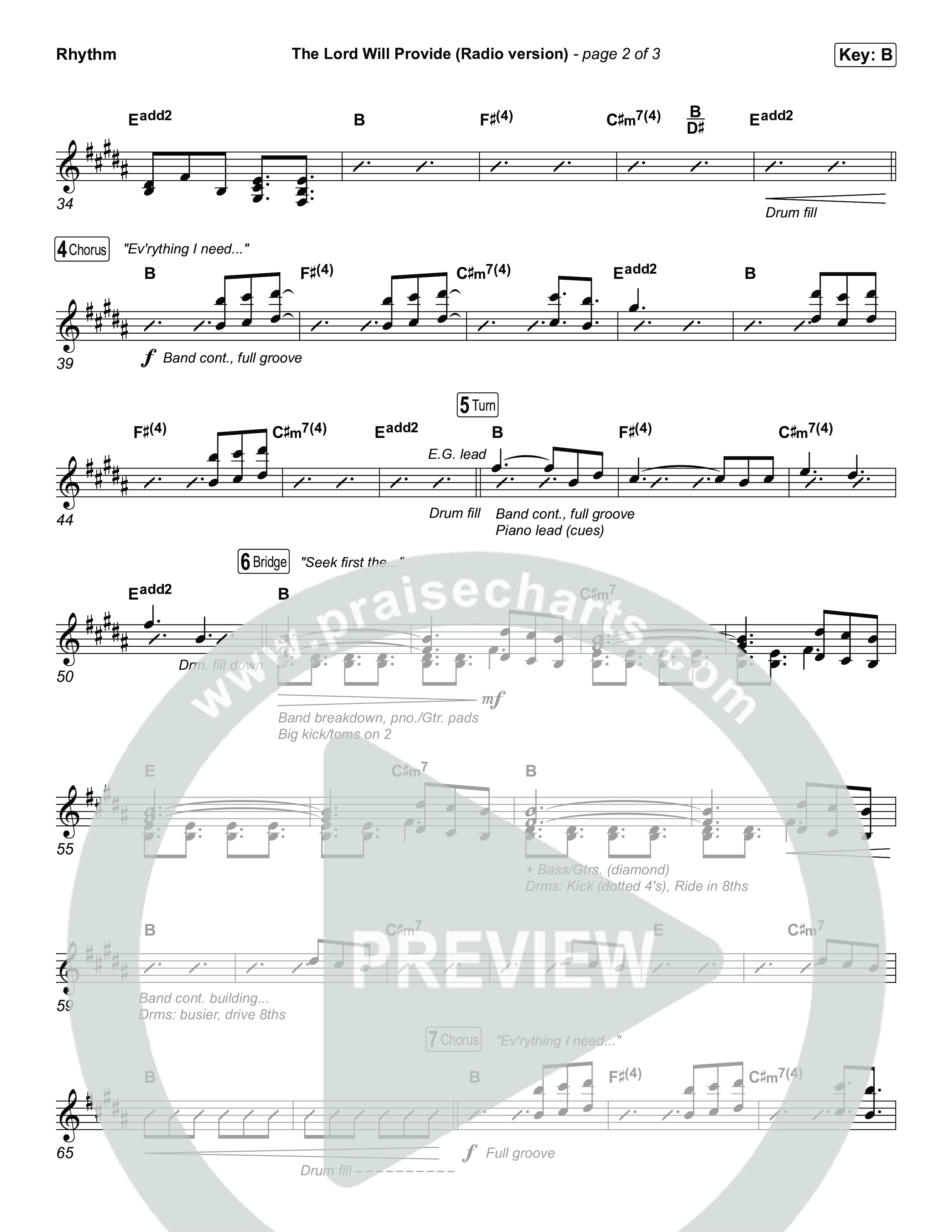 The Lord Will Provide (Radio) Rhythm Chart (Passion)