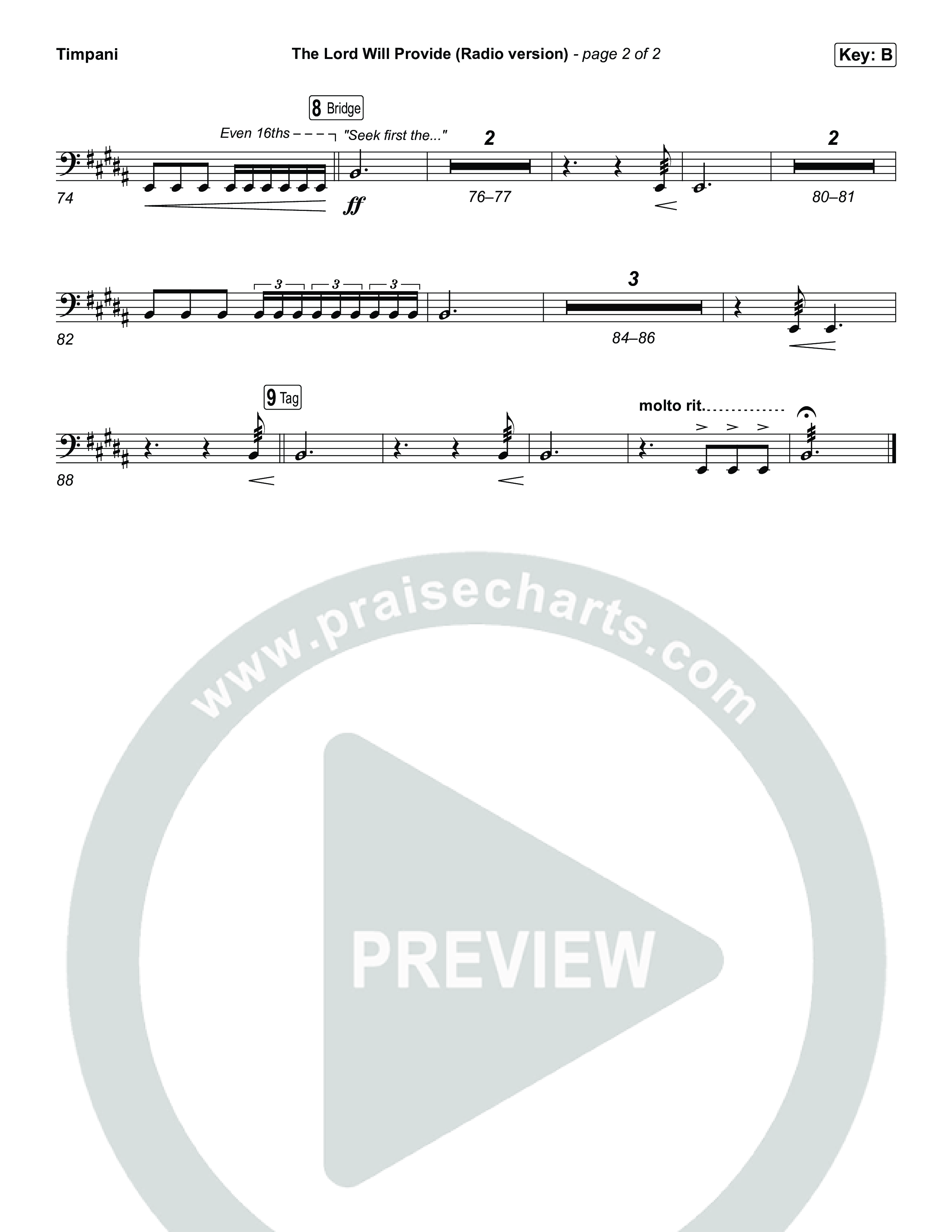 The Lord Will Provide (Radio) Timpani (Passion)