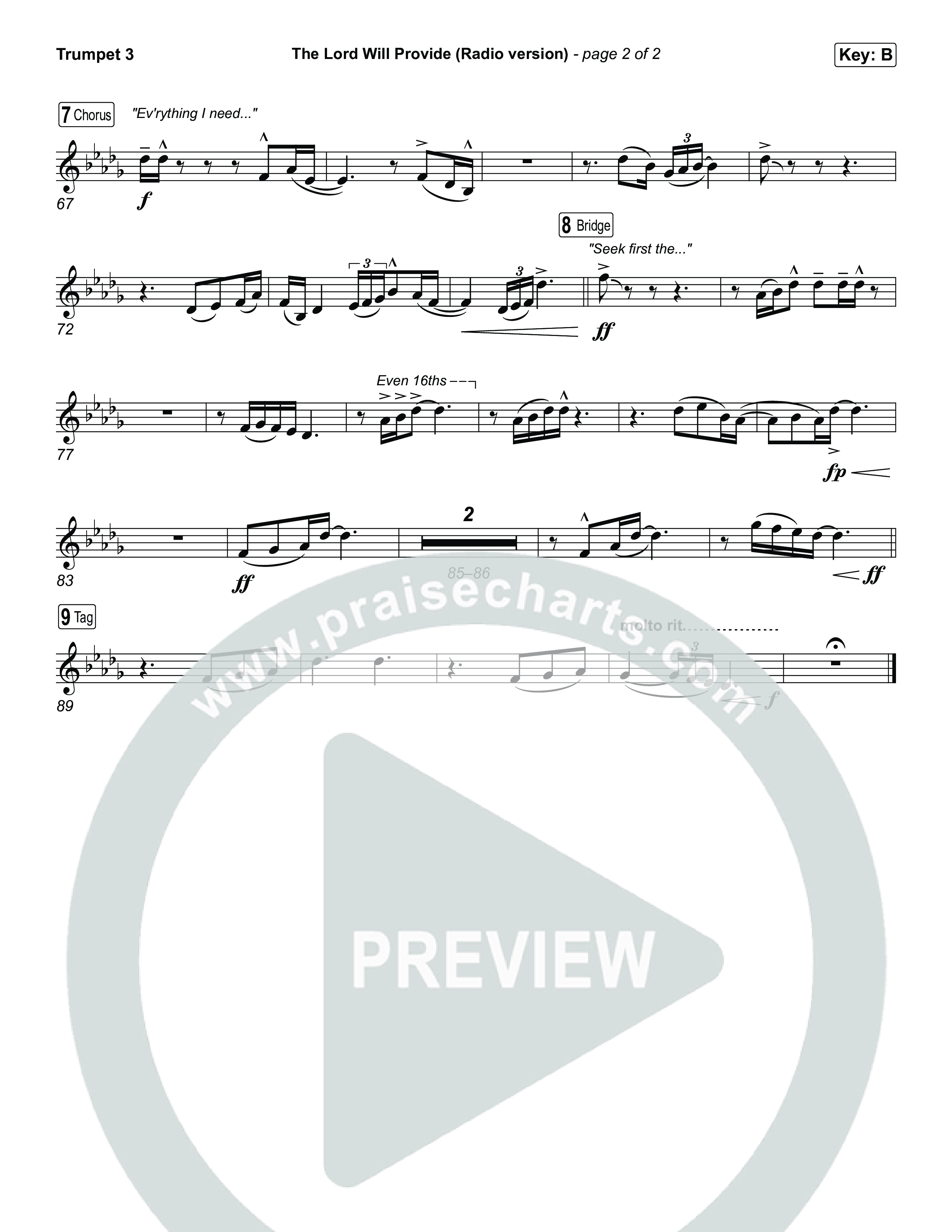 The Lord Will Provide (Radio) Trumpet 3 (Passion)