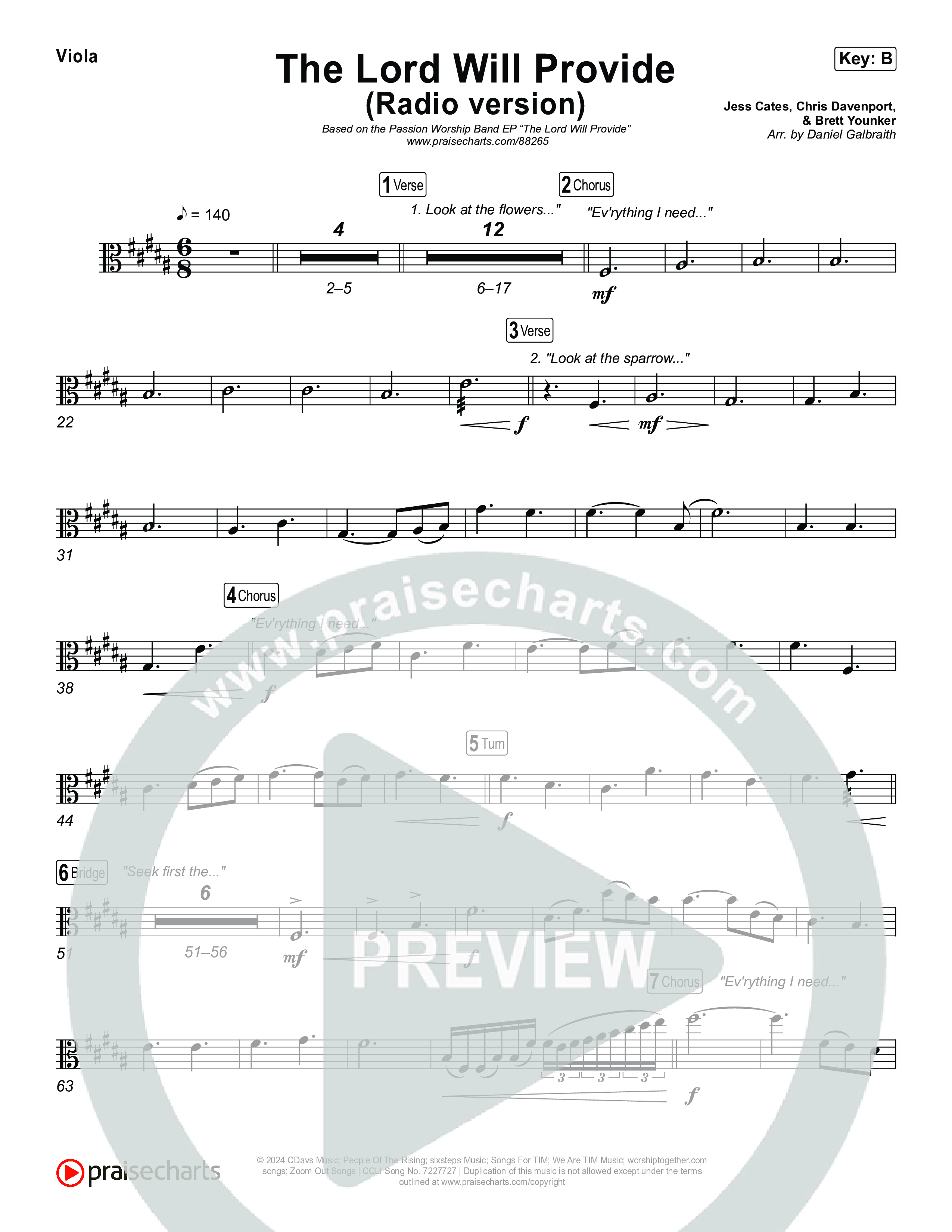 The Lord Will Provide (Radio) Viola (Passion)