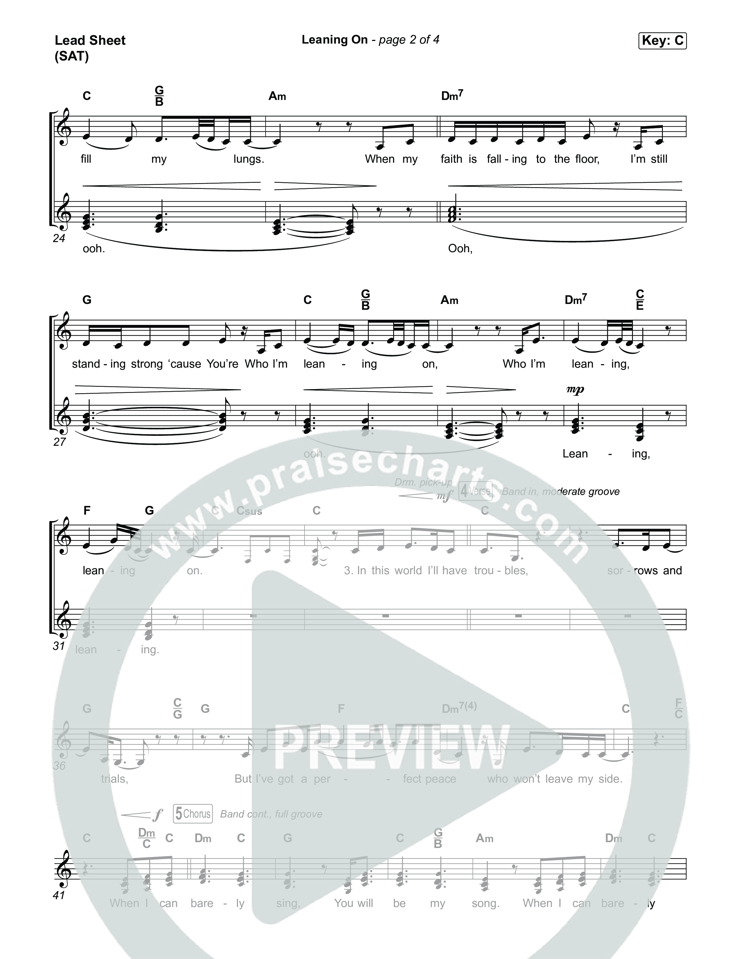 Leaning On Lead Sheet (SAT) (Stephen McWhirter)