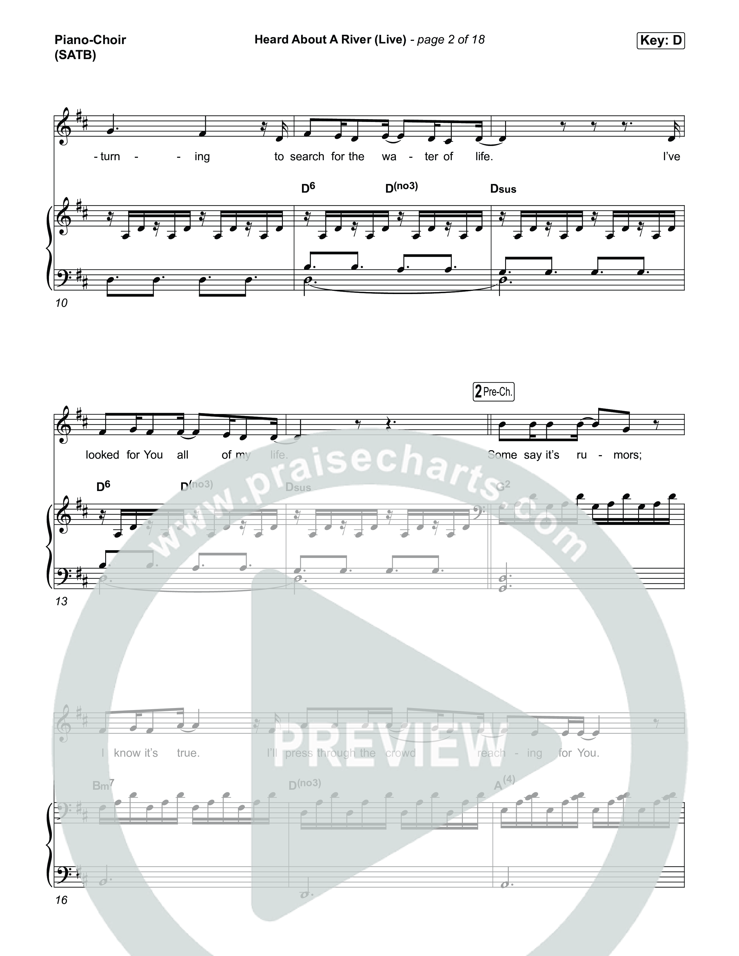 Heard About A River (Live) Piano/Vocal Pack (Jonathan David Helser / Melissa Helser / Cageless Birds)