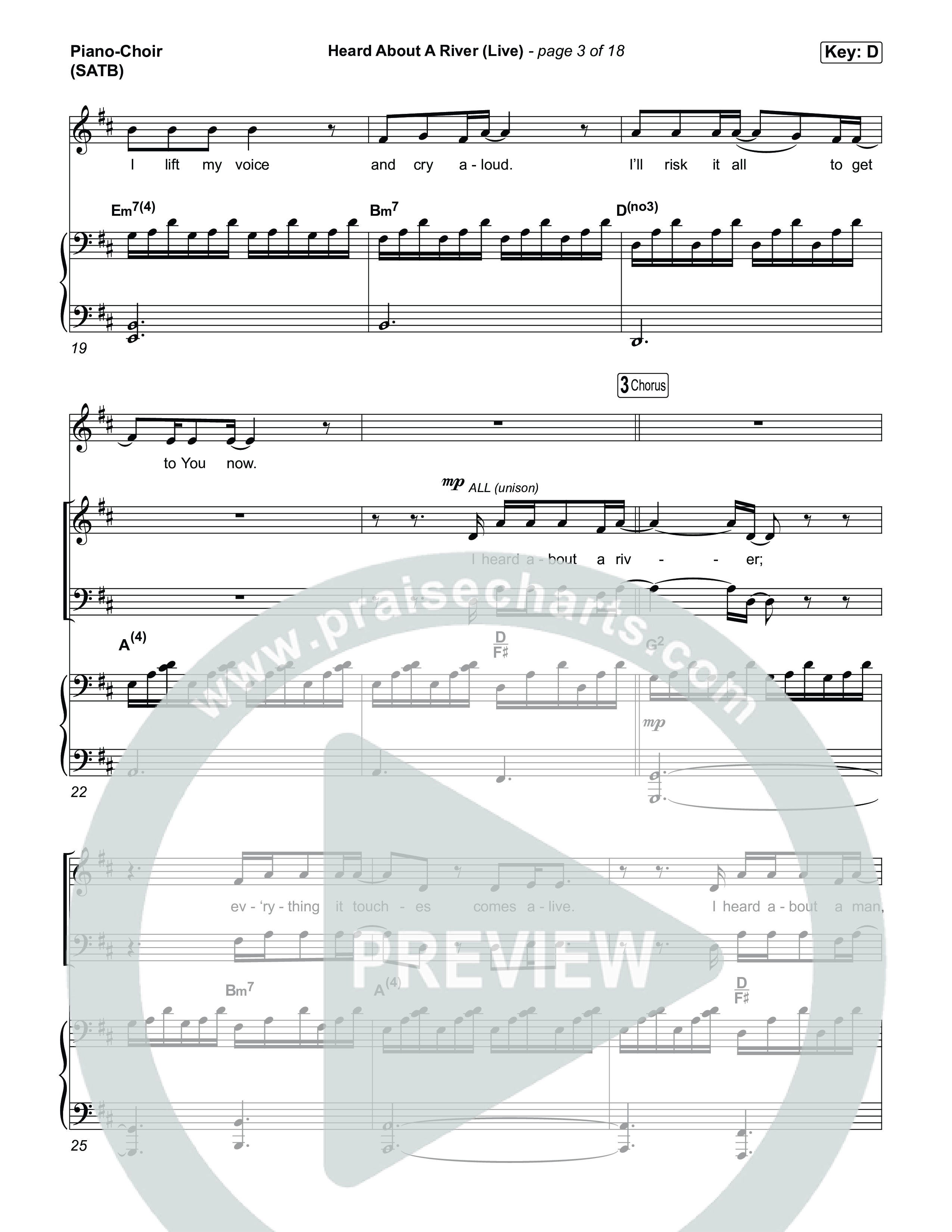 Heard About A River (Live) Piano/Vocal Pack (Jonathan David Helser / Melissa Helser / Cageless Birds)