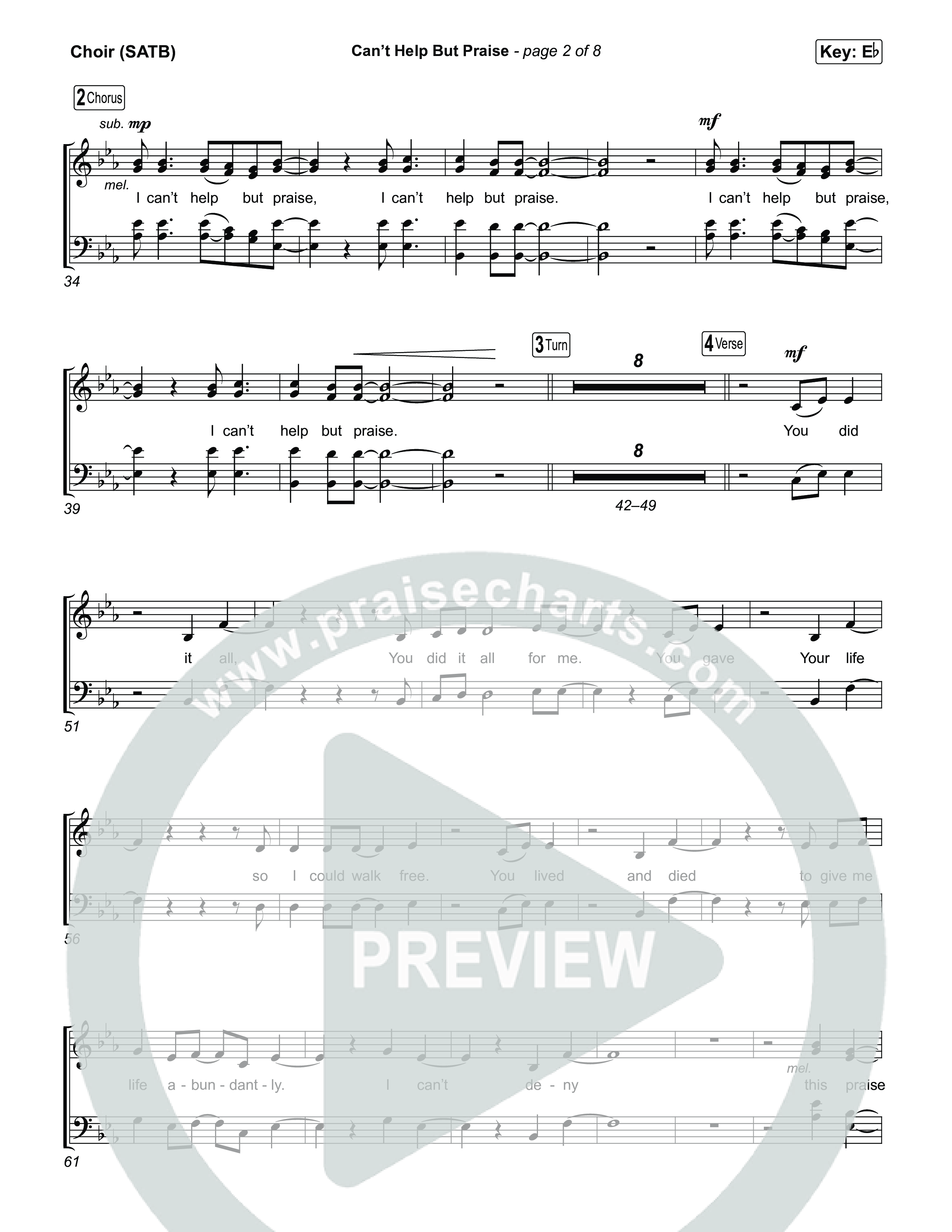 Can't Help But Praise Choir Sheet (SATB) (Lizzie Morgan)