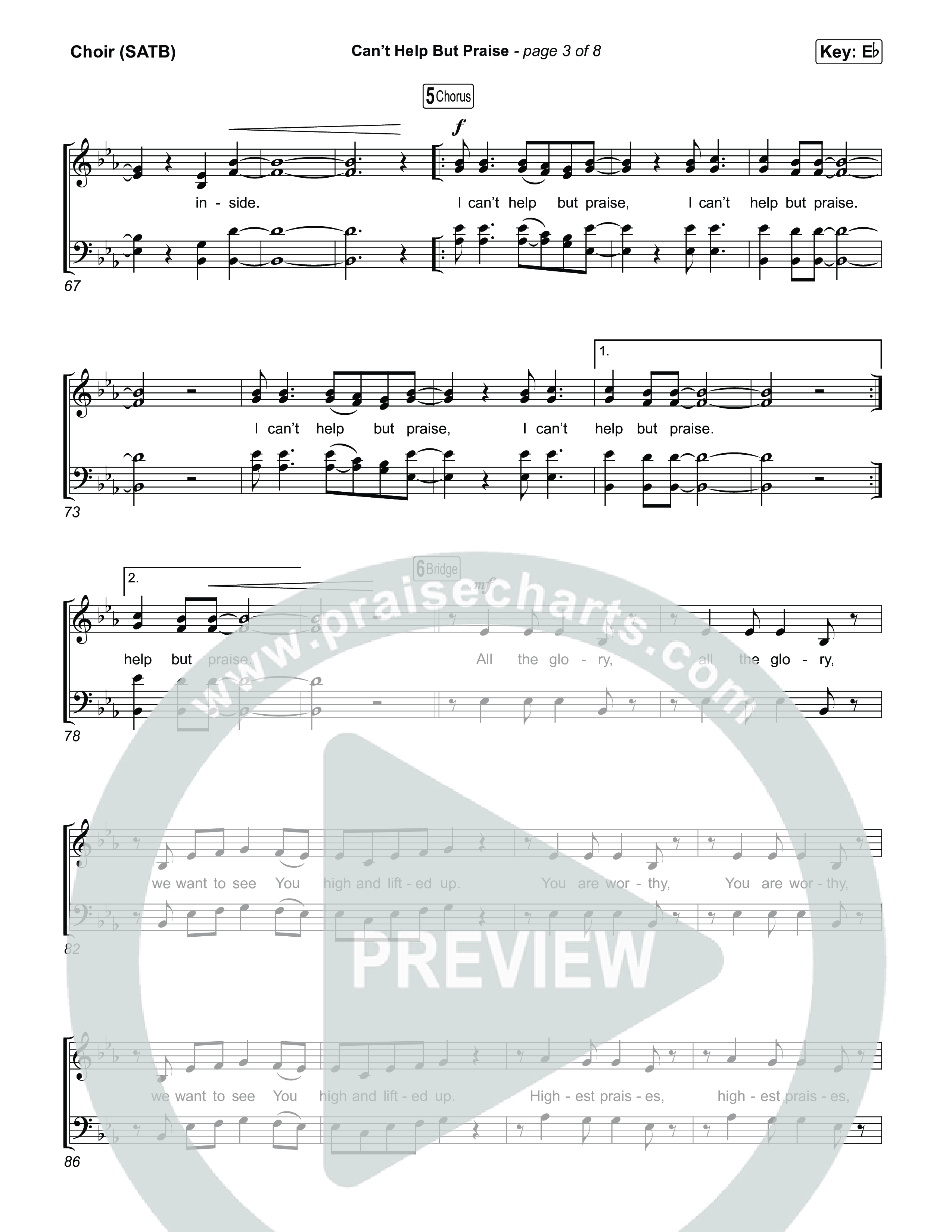 Can't Help But Praise Choir Sheet (SATB) (Lizzie Morgan)