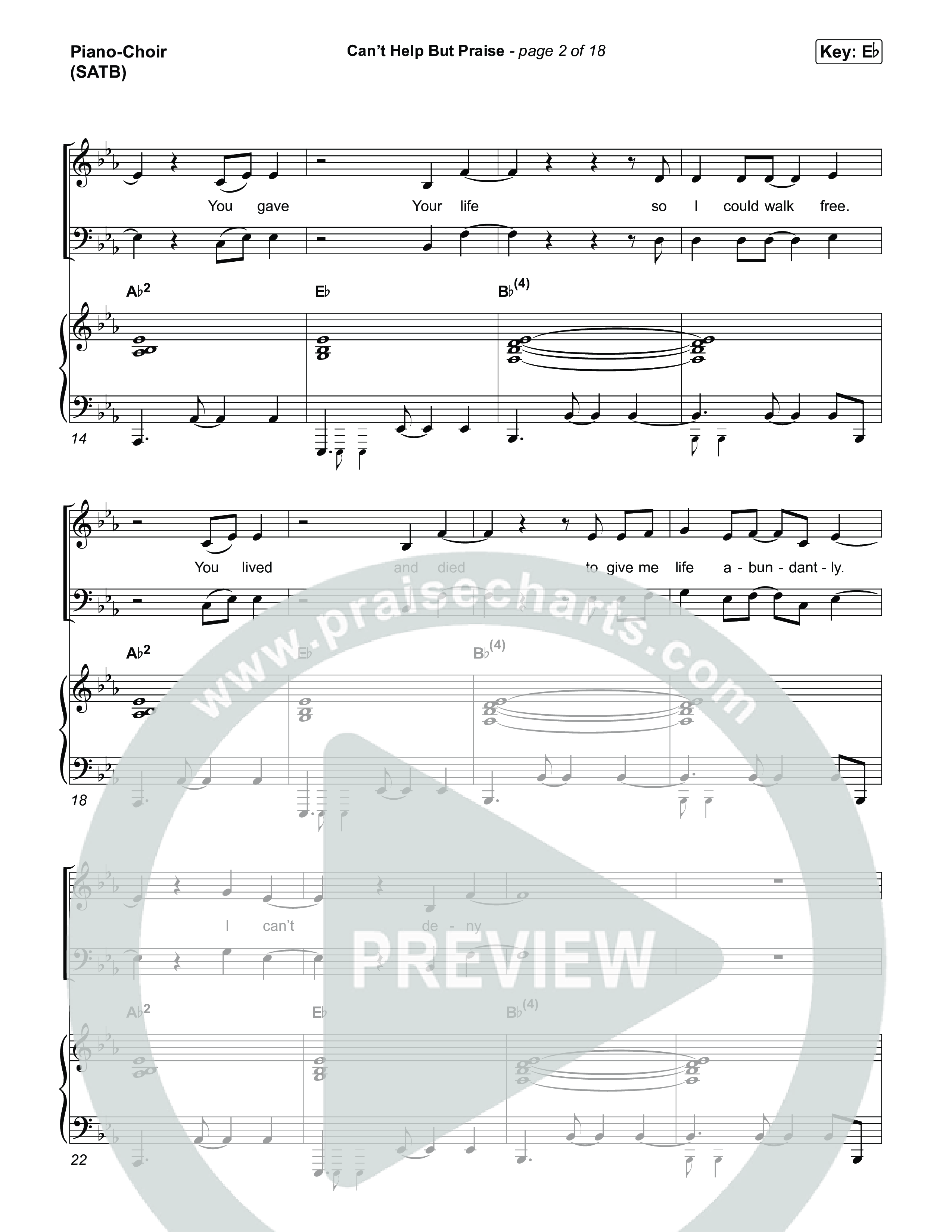 Can't Help But Praise Piano/Vocal Pack (Lizzie Morgan)