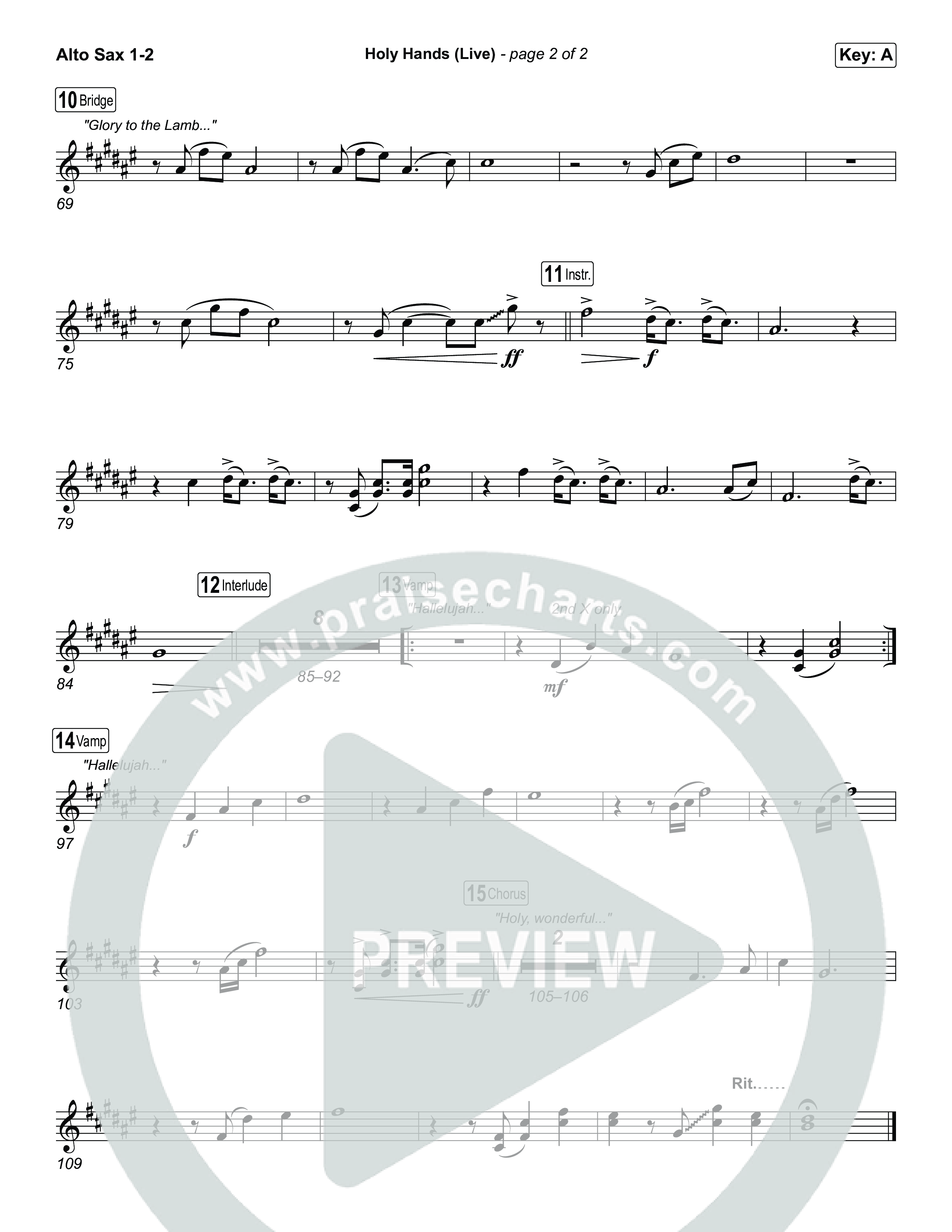 Holy Hands (Live) Alto Sax 1/2 (The McClures)