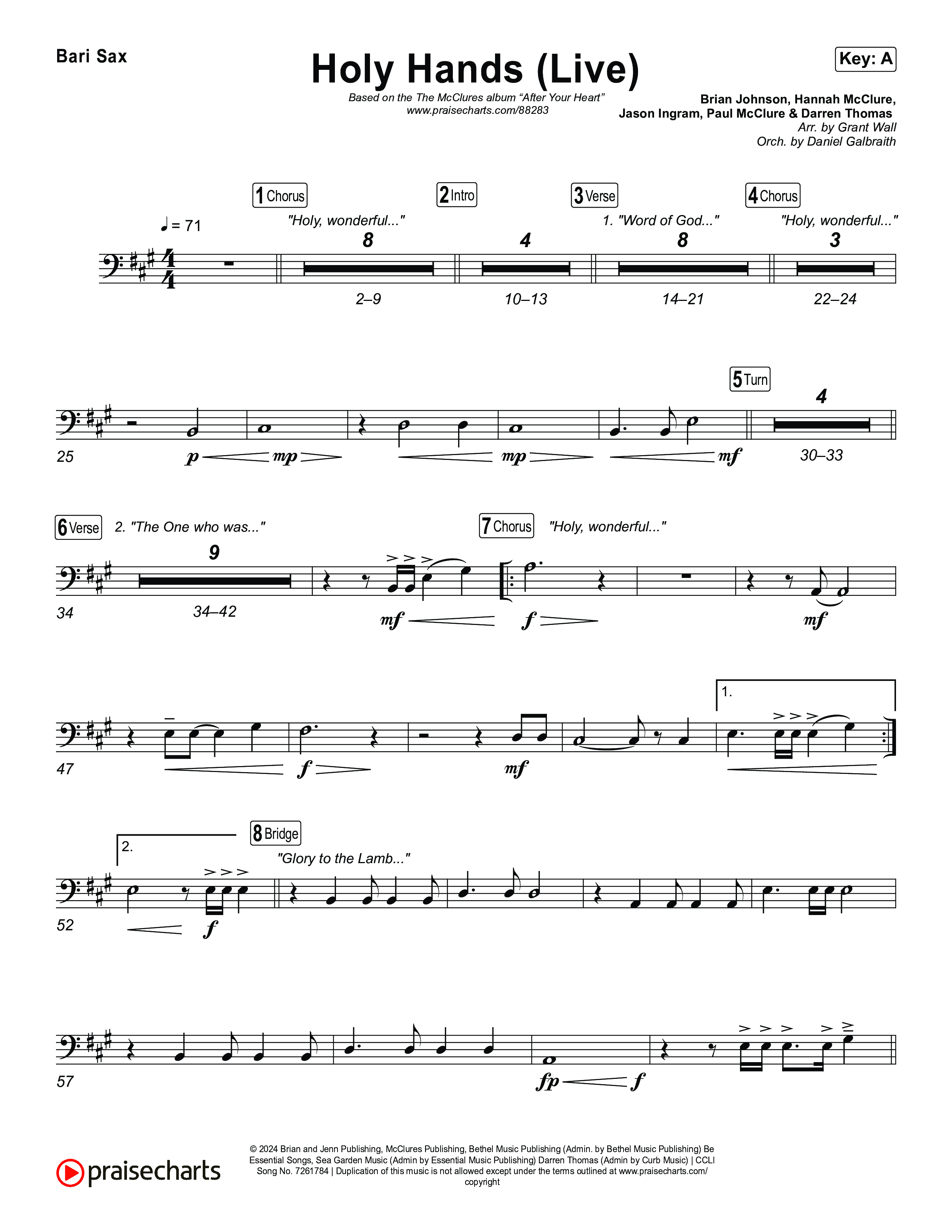 Holy Hands (Live) Bari Sax (The McClures)