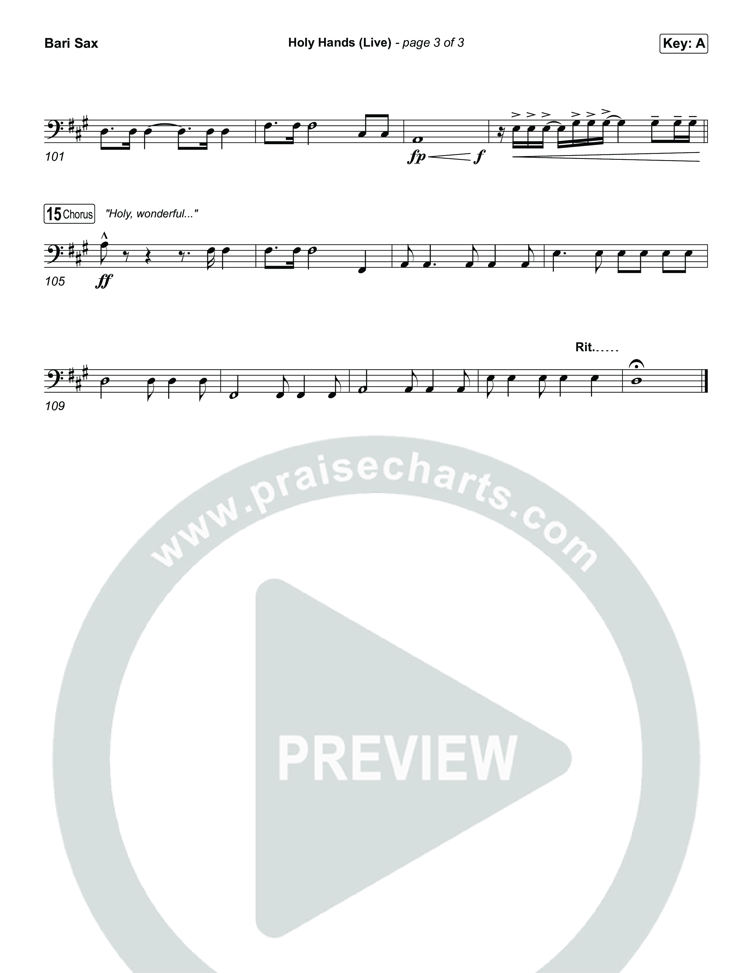 Holy Hands (Live) Bari Sax (The McClures)