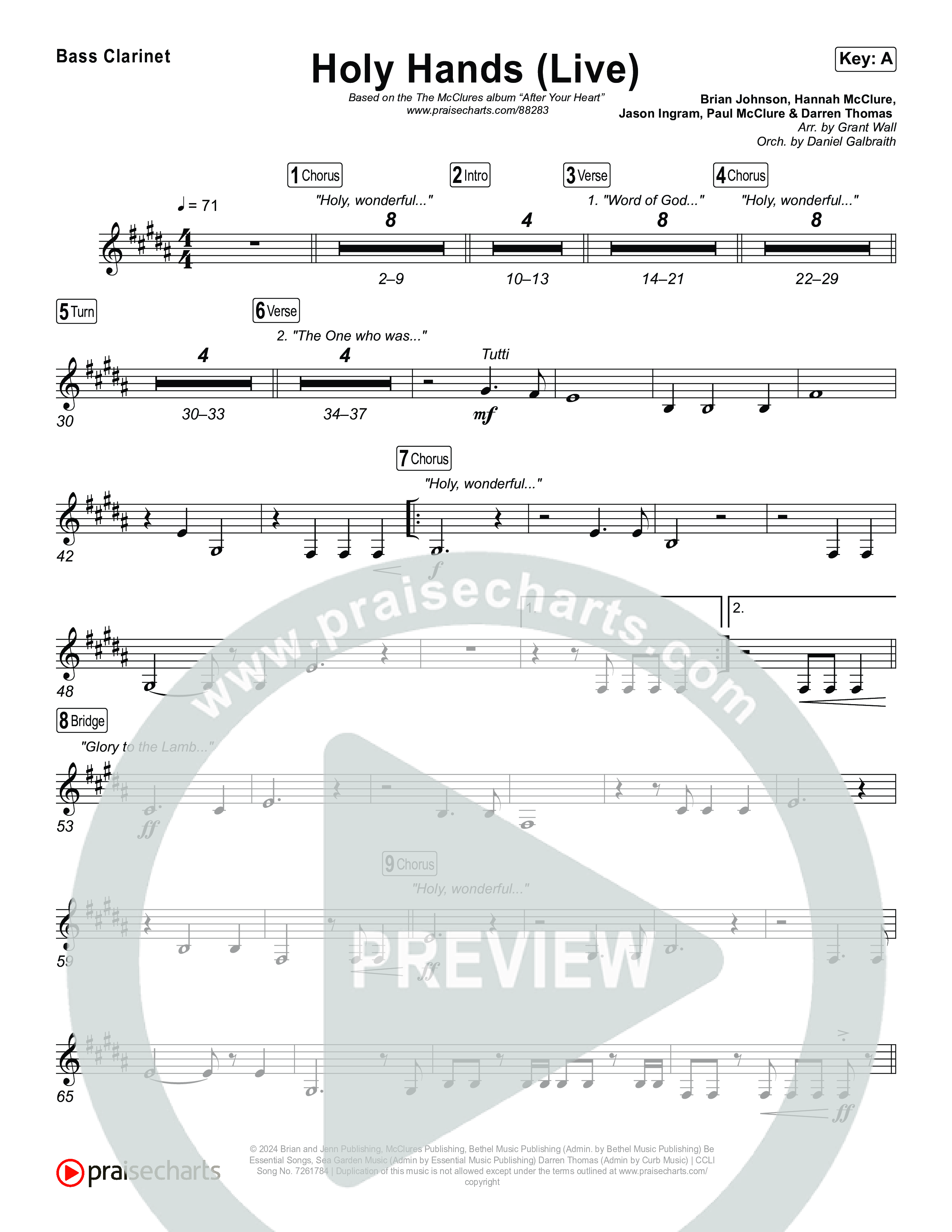 Holy Hands (Live) Bass Clarinet (The McClures)