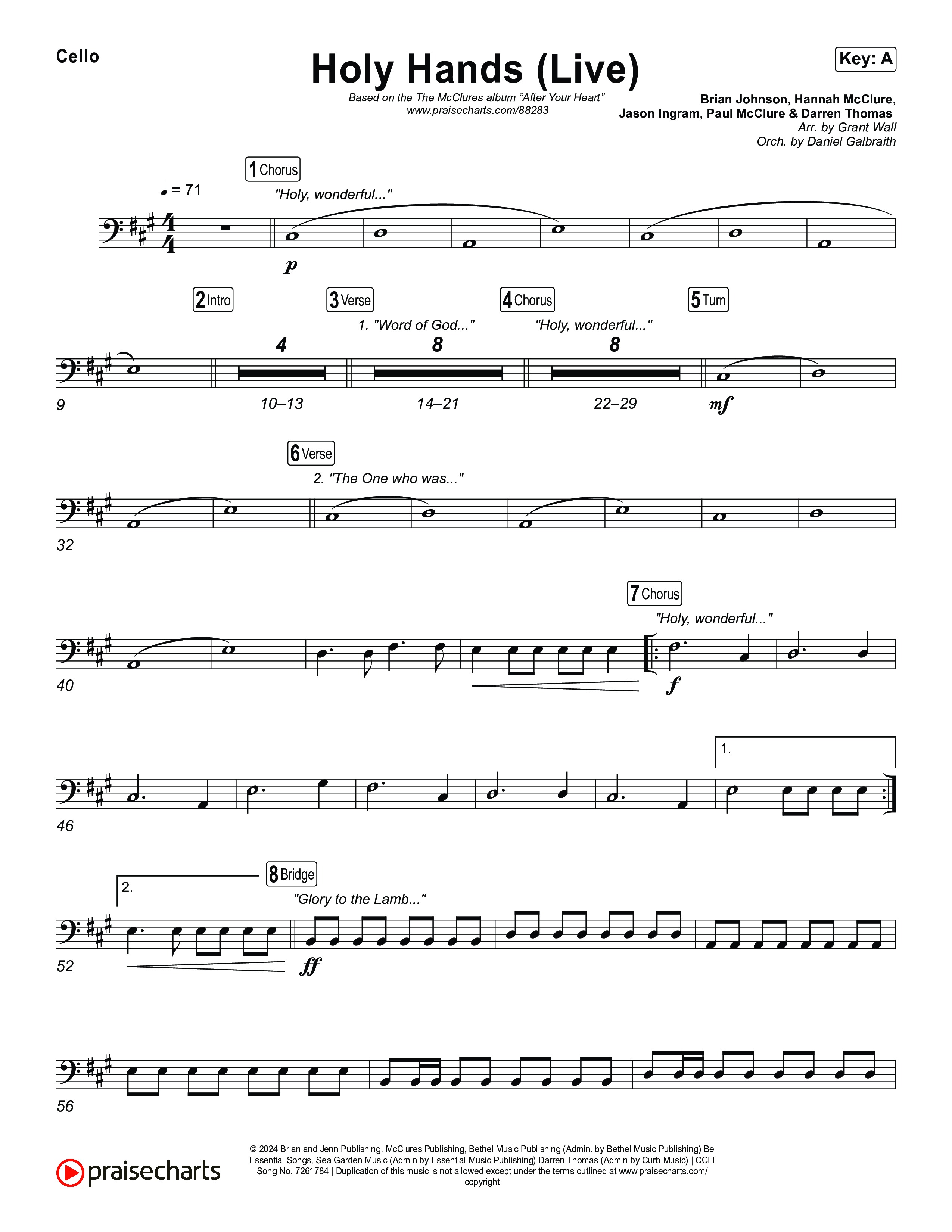 Holy Hands (Live) Cello (The McClures)