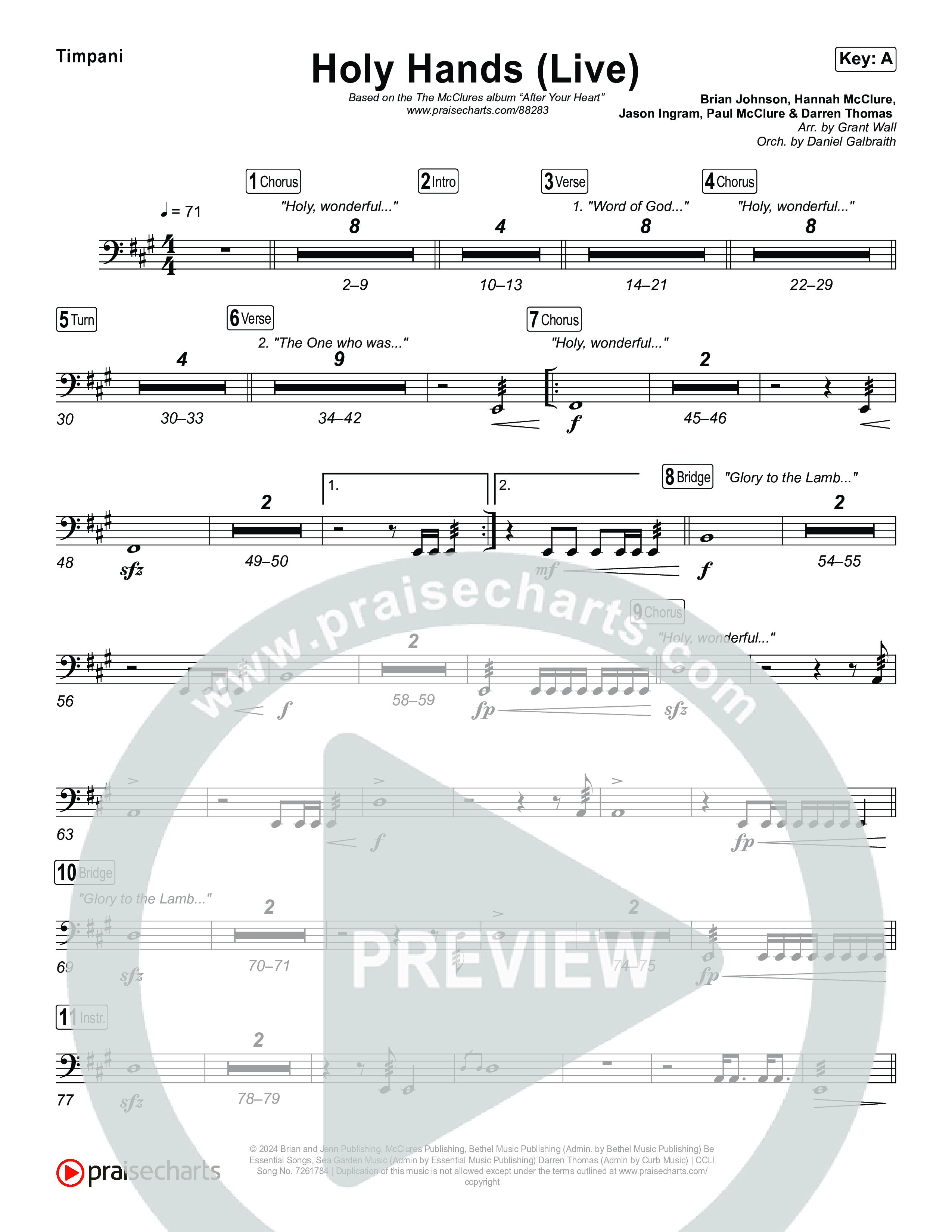 Holy Hands (Live) Timpani (The McClures)