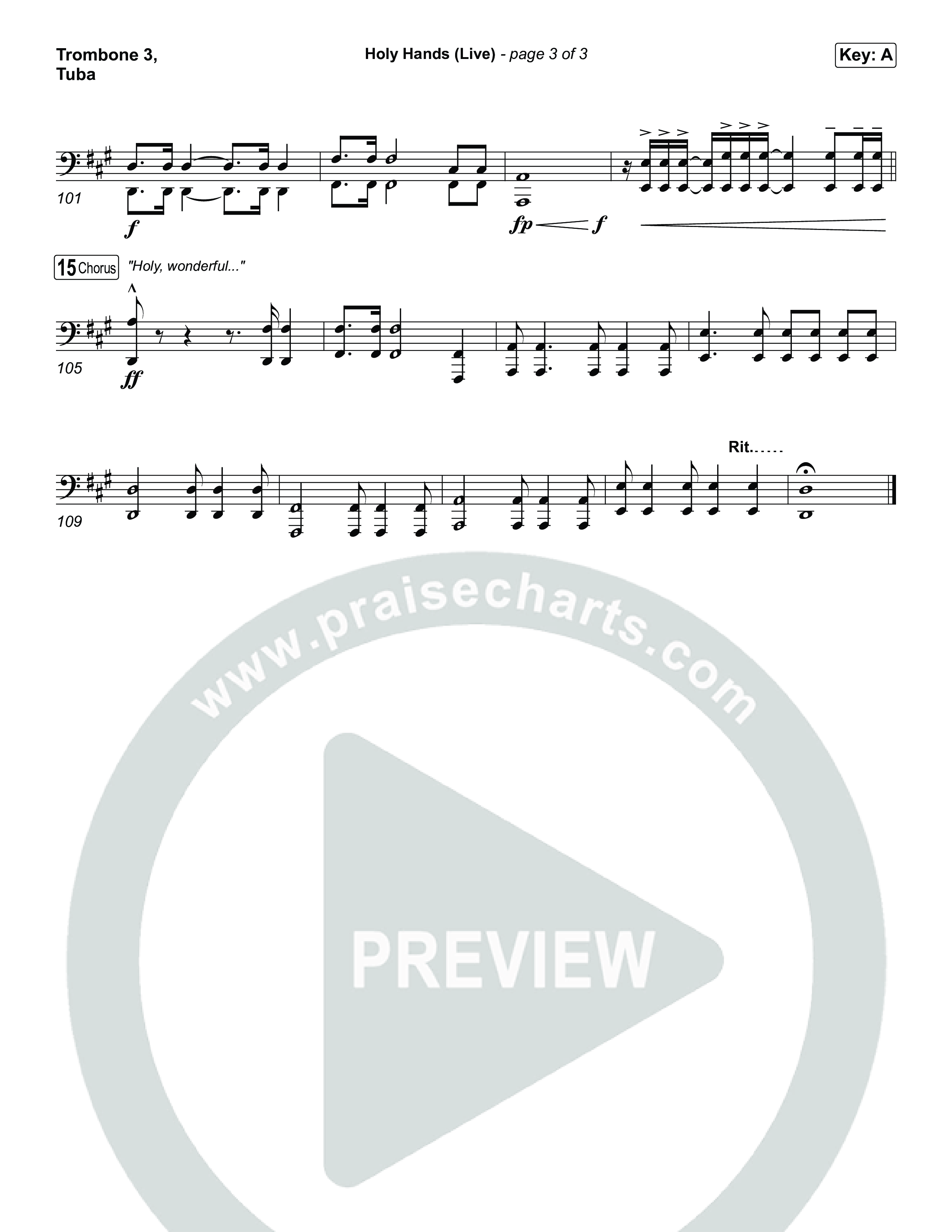 Holy Hands (Live) Trombone 3/Tuba (The McClures)