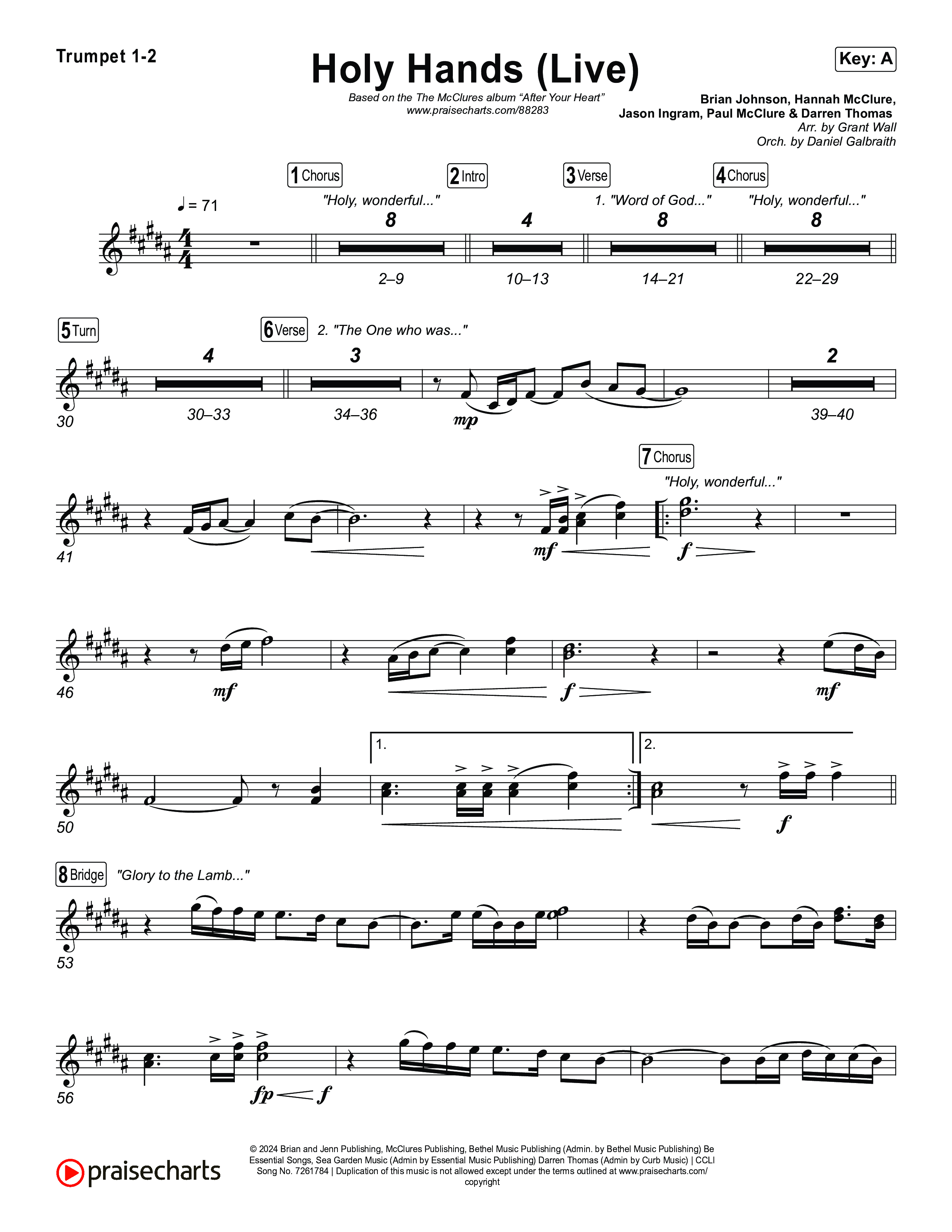 Holy Hands (Live) Brass Pack (The McClures)