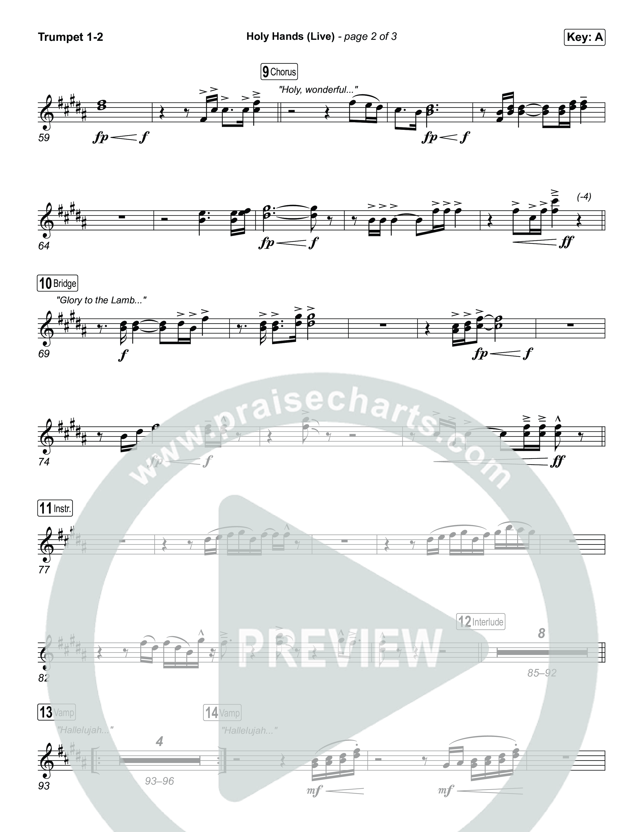 Holy Hands (Live) Trumpet 1,2 (The McClures)