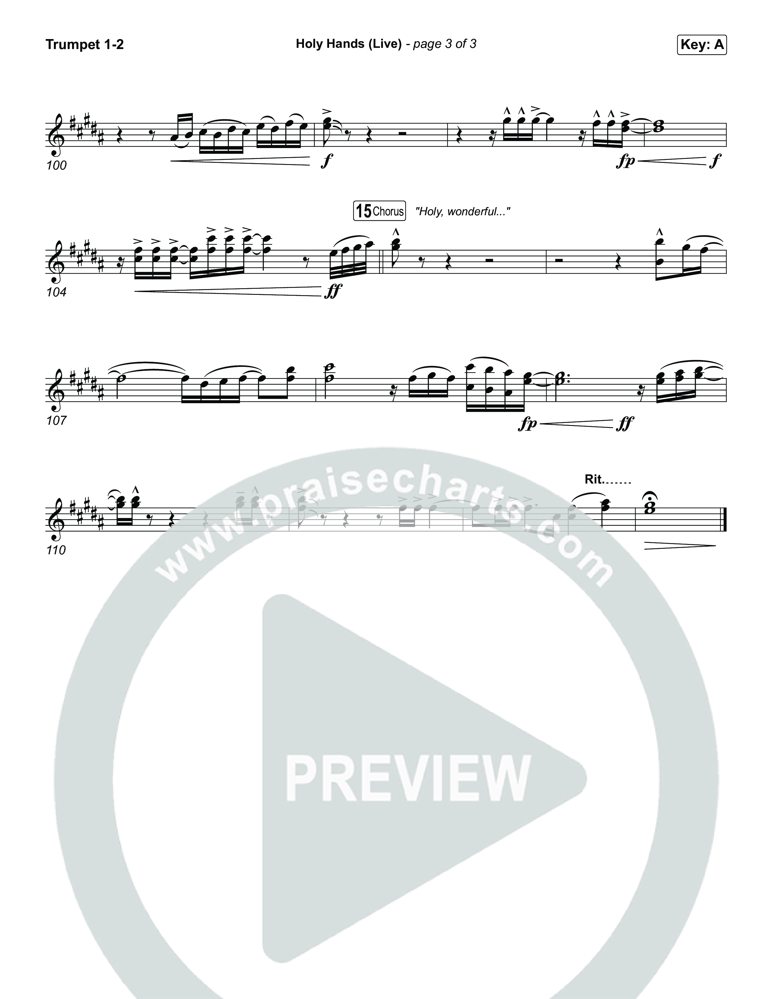 Holy Hands (Live) Trumpet 1,2 (The McClures)