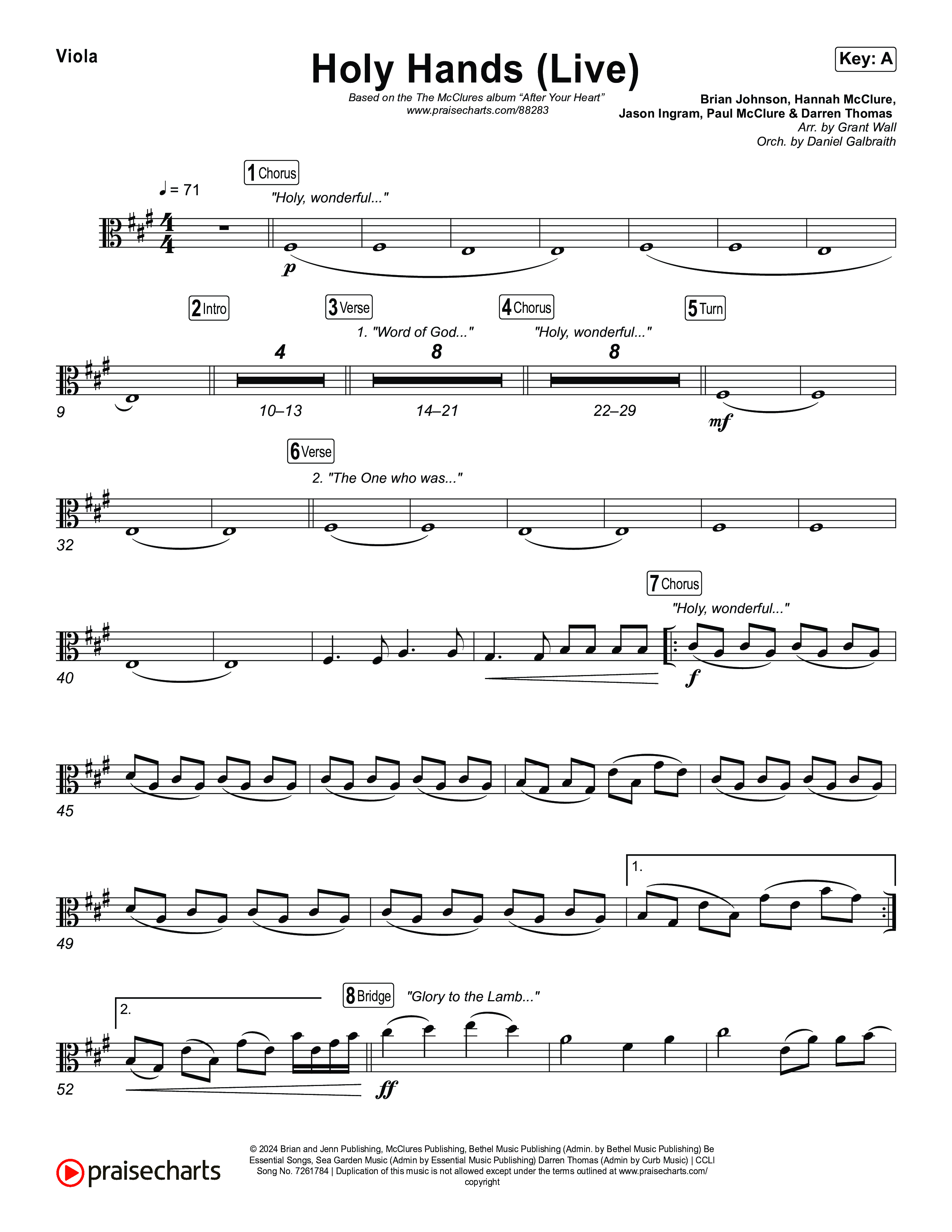 Holy Hands (Live) Viola (The McClures)