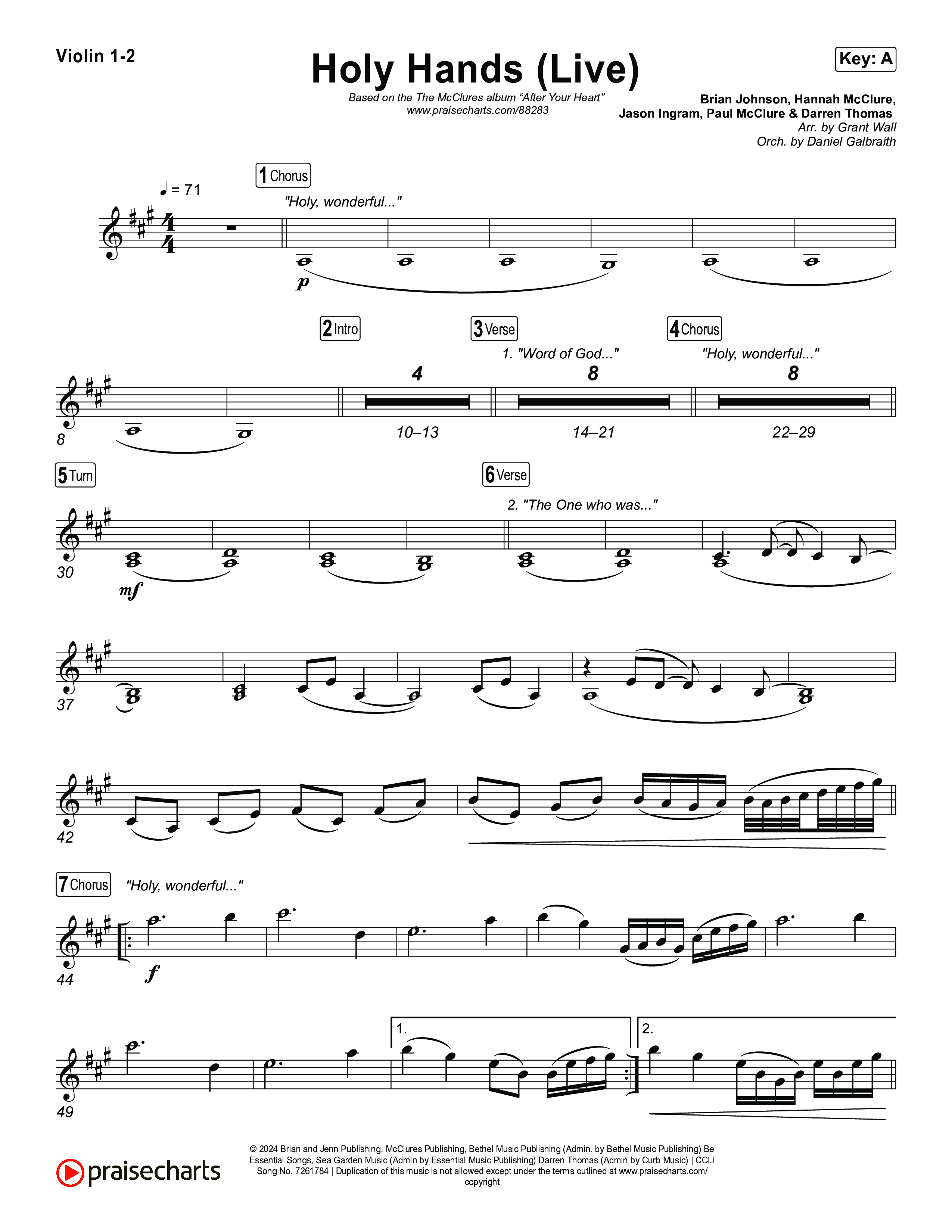 Holy Hands (Live) Violin 1/2 (The McClures)