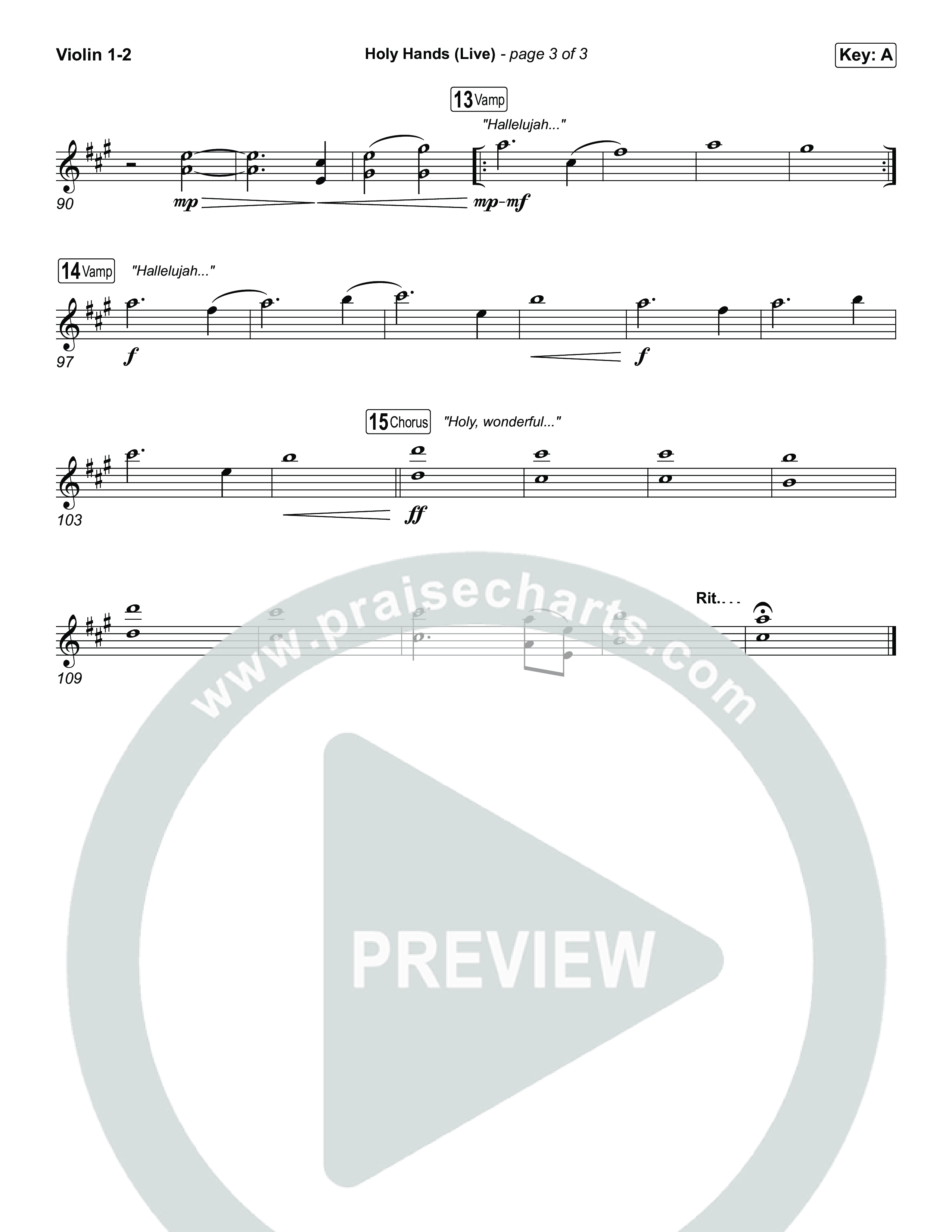 Holy Hands (Live) Violin 1/2 (The McClures)