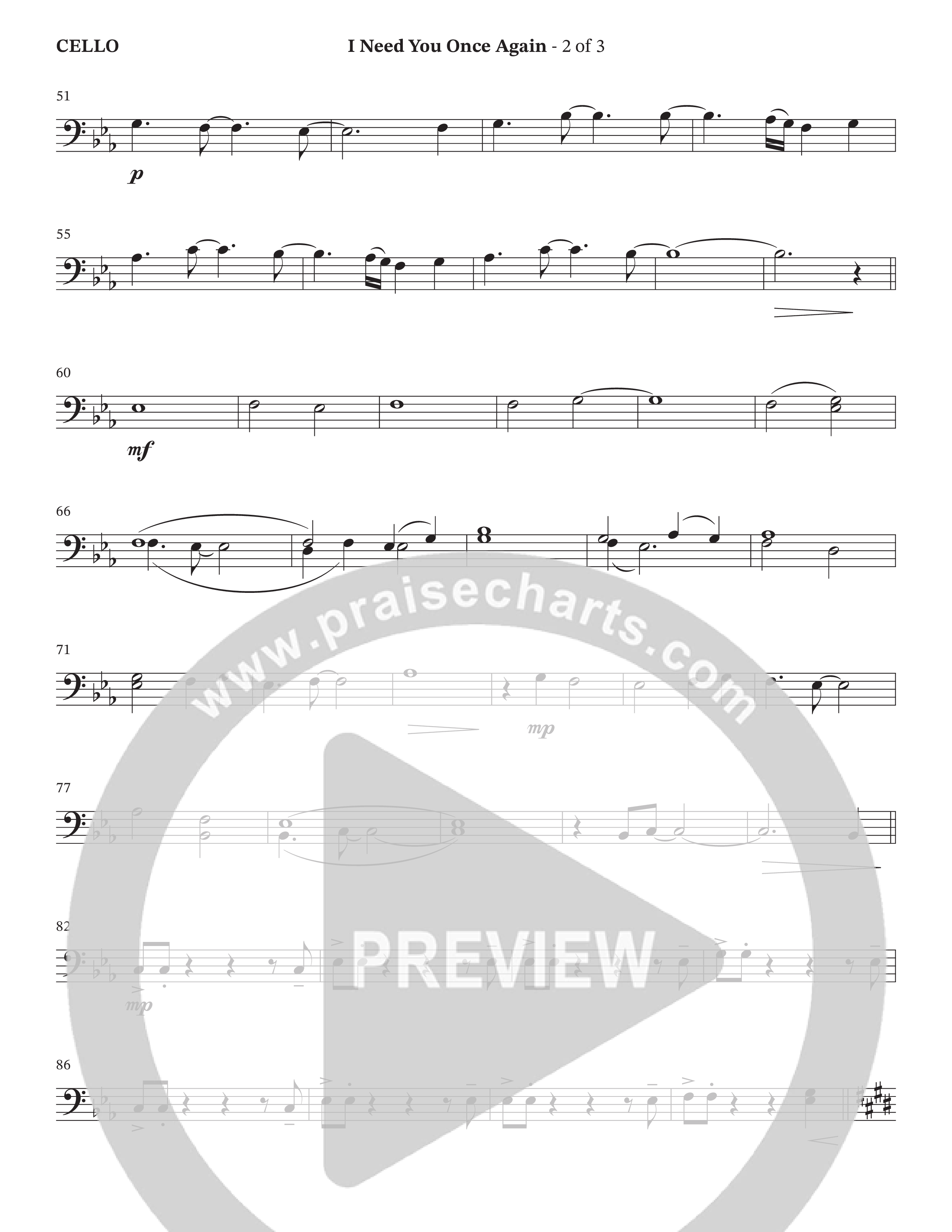 I Need You Once Again (Choral Anthem SATB) Cello (The Brooklyn Tabernacle Choir / Arr. Oliver Wells / Orch. Lari Goss)