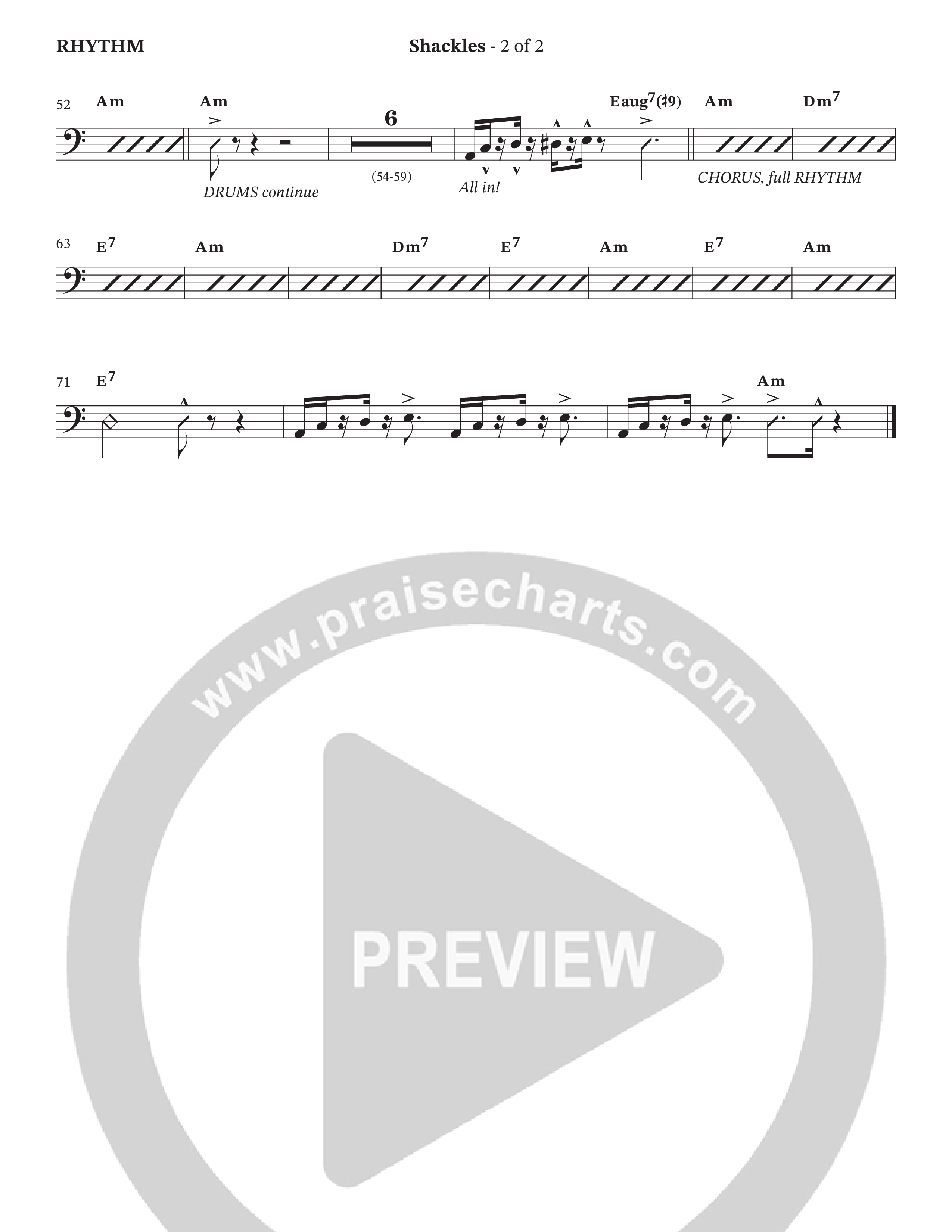 Shackles (Choral Anthem SATB) Rhythm Chart (TaRanda Greene / Arr. Bradley Knight)