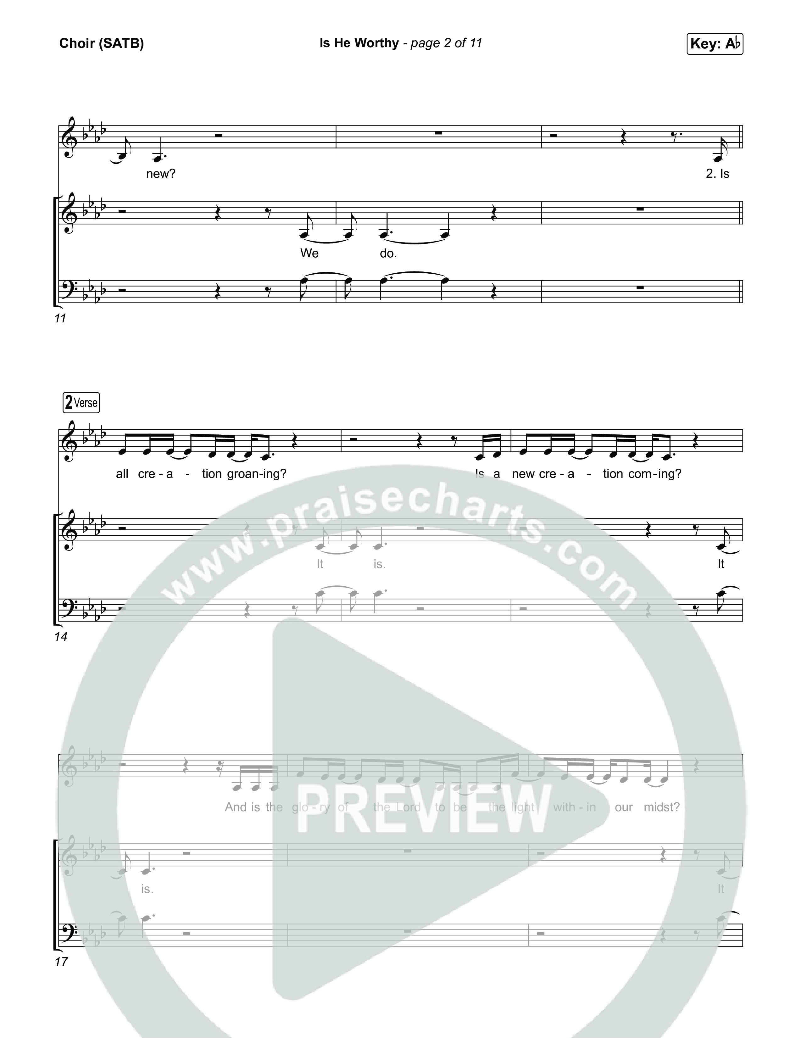 Is He Worthy Choir Sheet (SATB) (Jesus Image)