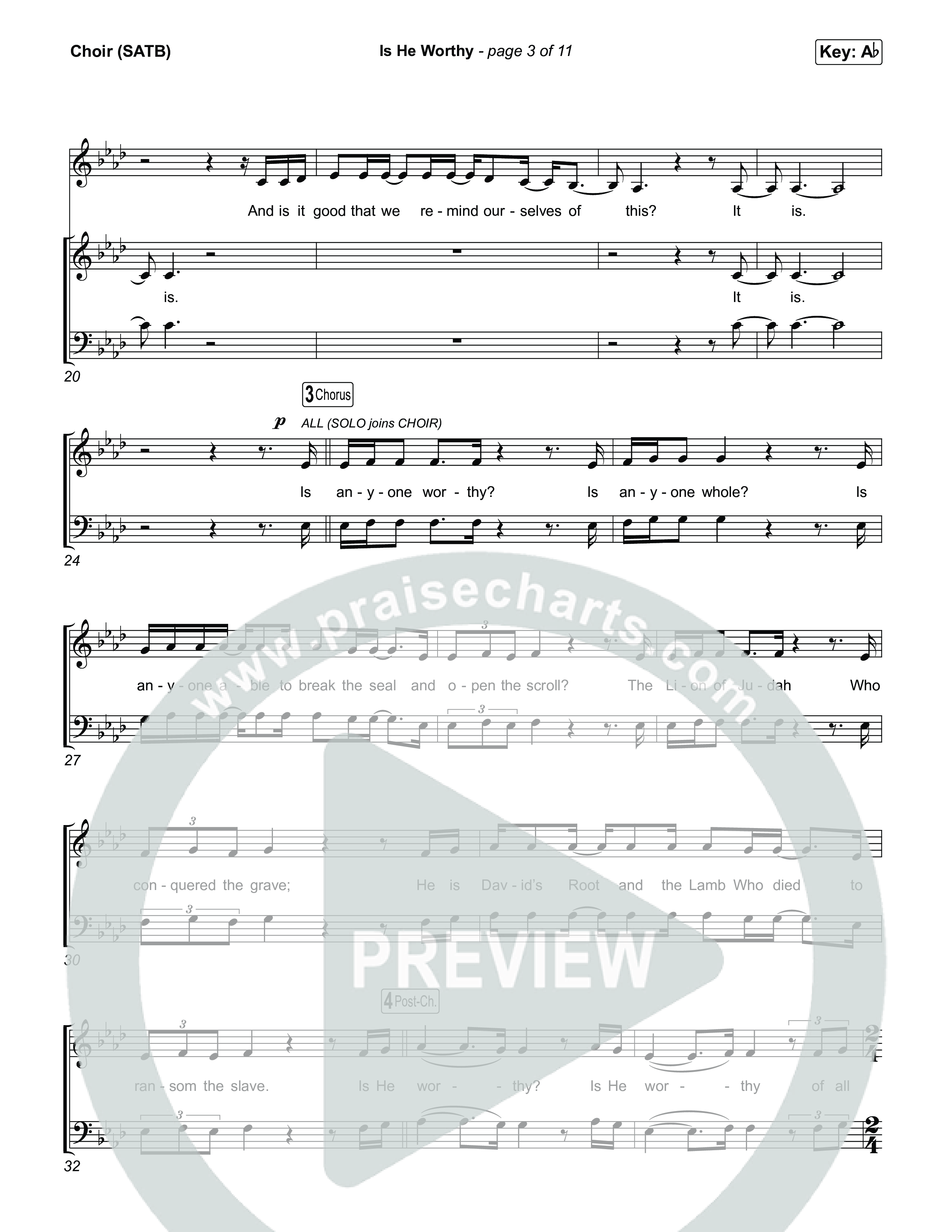 Is He Worthy Choir Sheet (SATB) (Jesus Image)