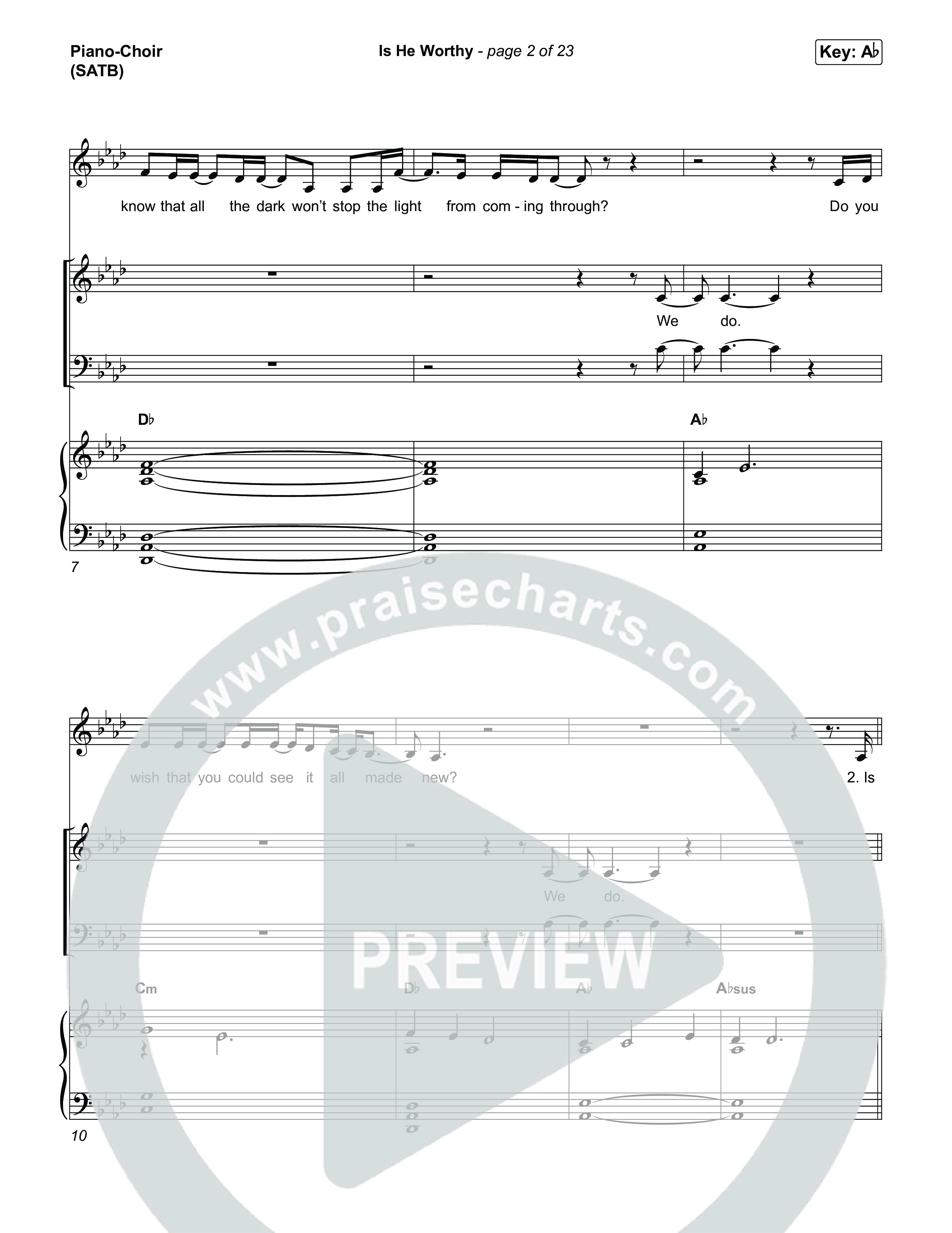 Is He Worthy Piano/Vocal Pack (Jesus Image)