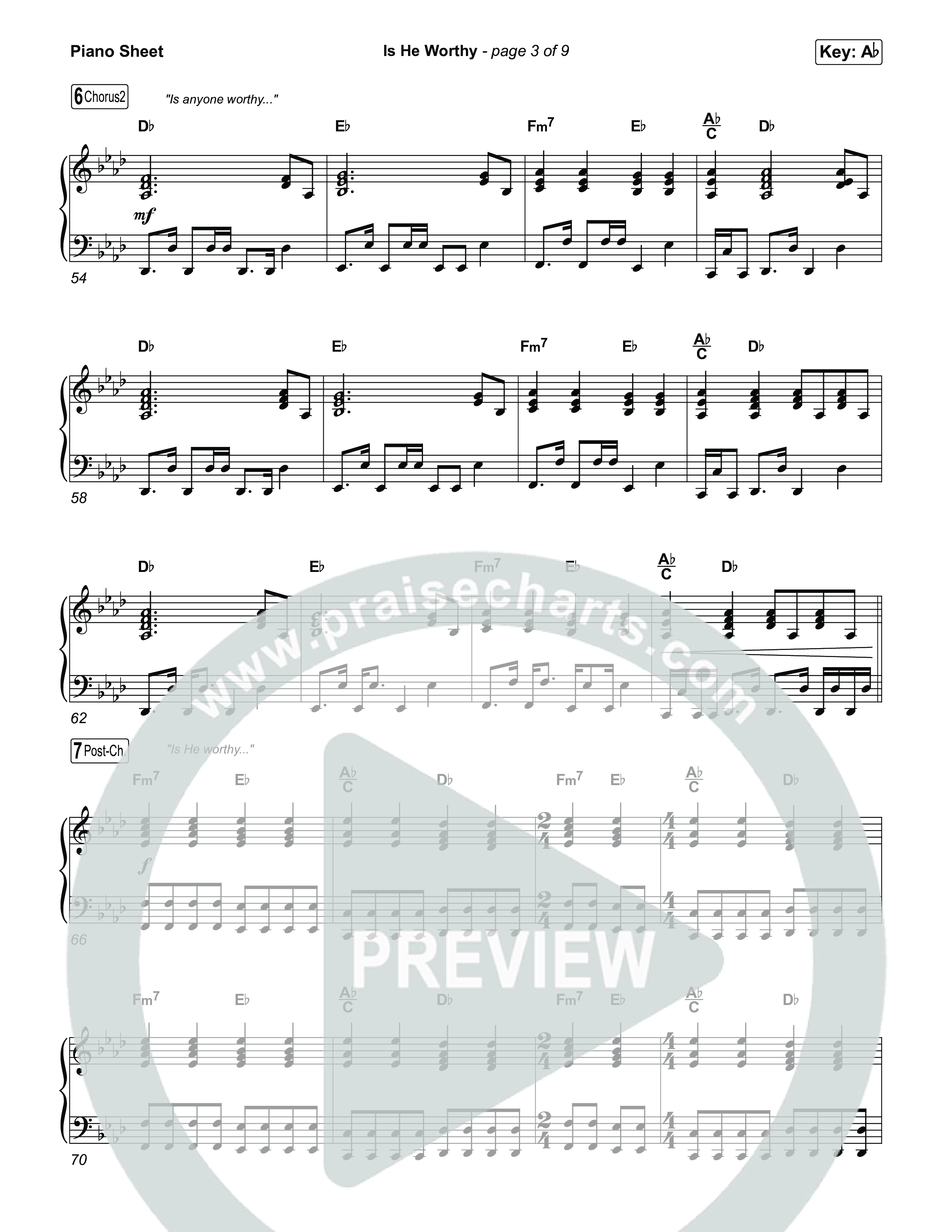 Is He Worthy Piano Sheet (Jesus Image)