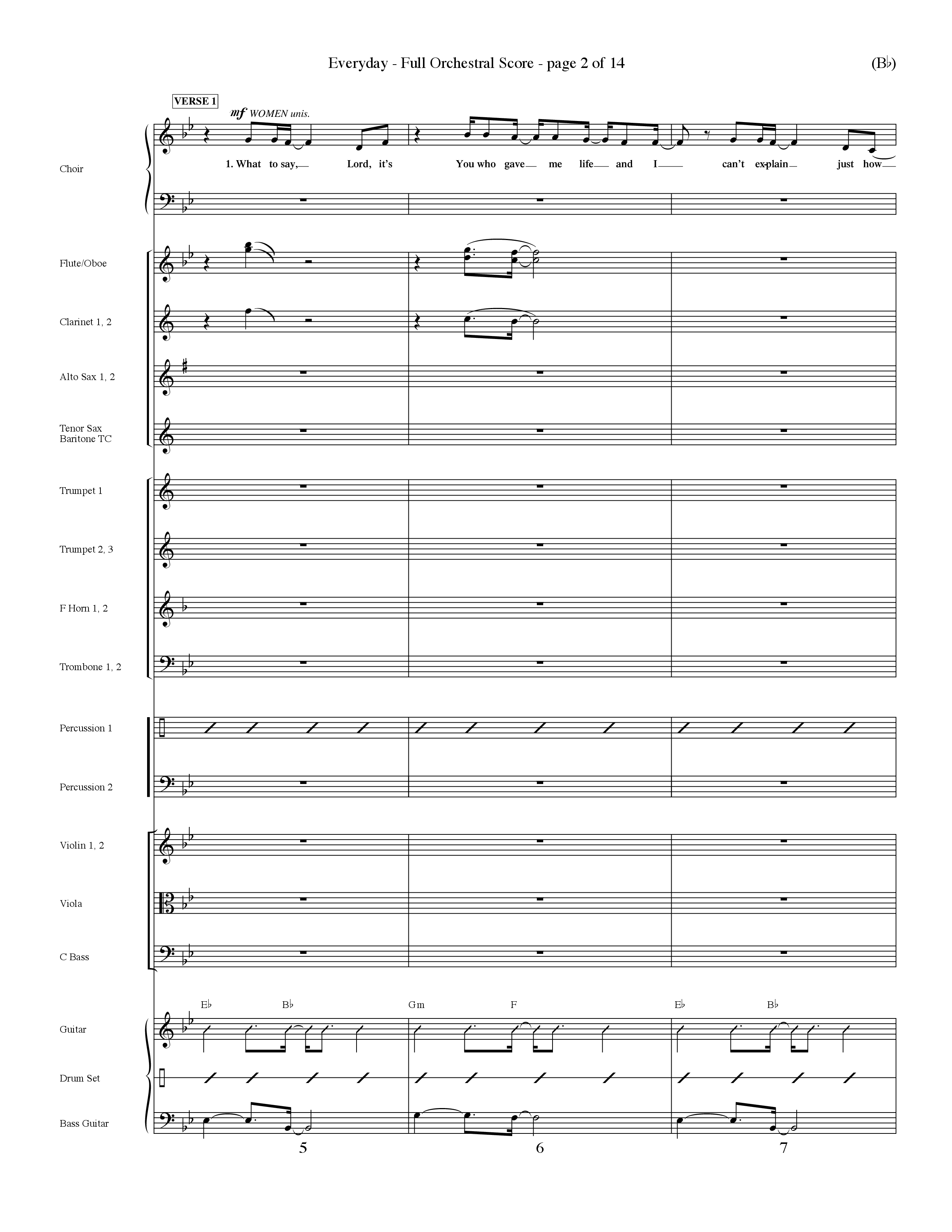 Everyday (Choral Anthem SATB) Conductor's Score (Word Music Choral / Orch. Dave Williamson)