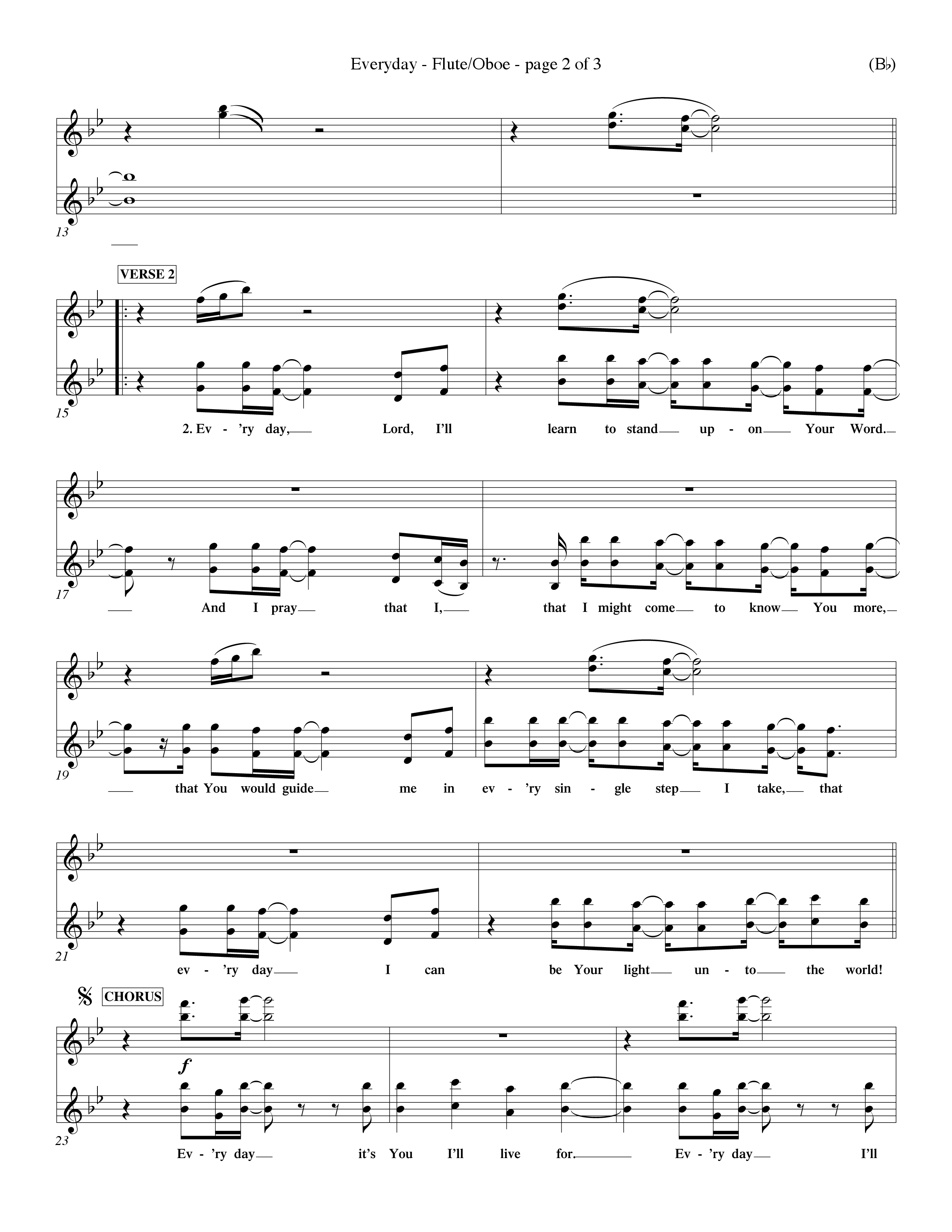 Everyday (Choral Anthem SATB) Flute/Oboe (Word Music Choral / Orch. Dave Williamson)