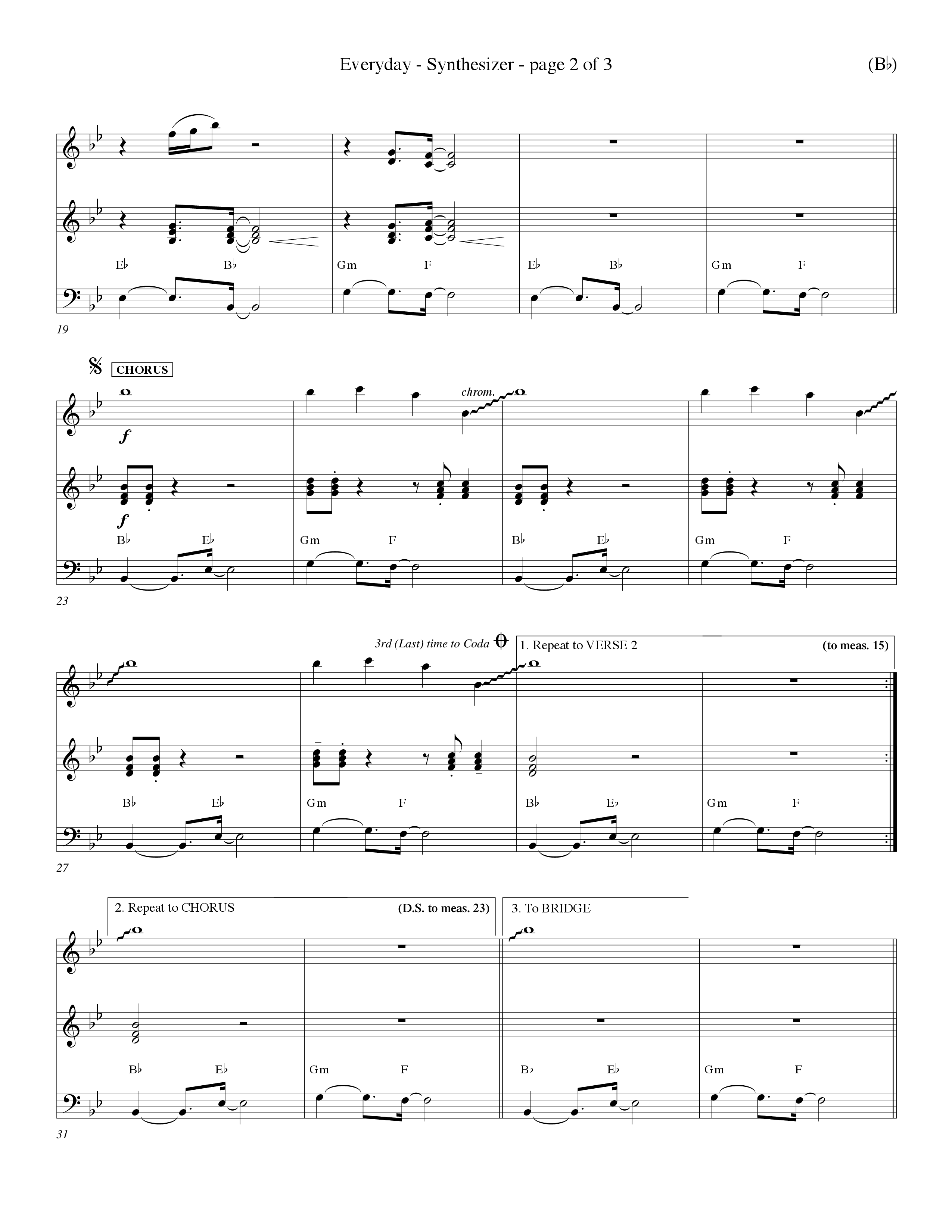 Everyday (Choral Anthem SATB) Synth (Word Music Choral / Orch. Dave Williamson)