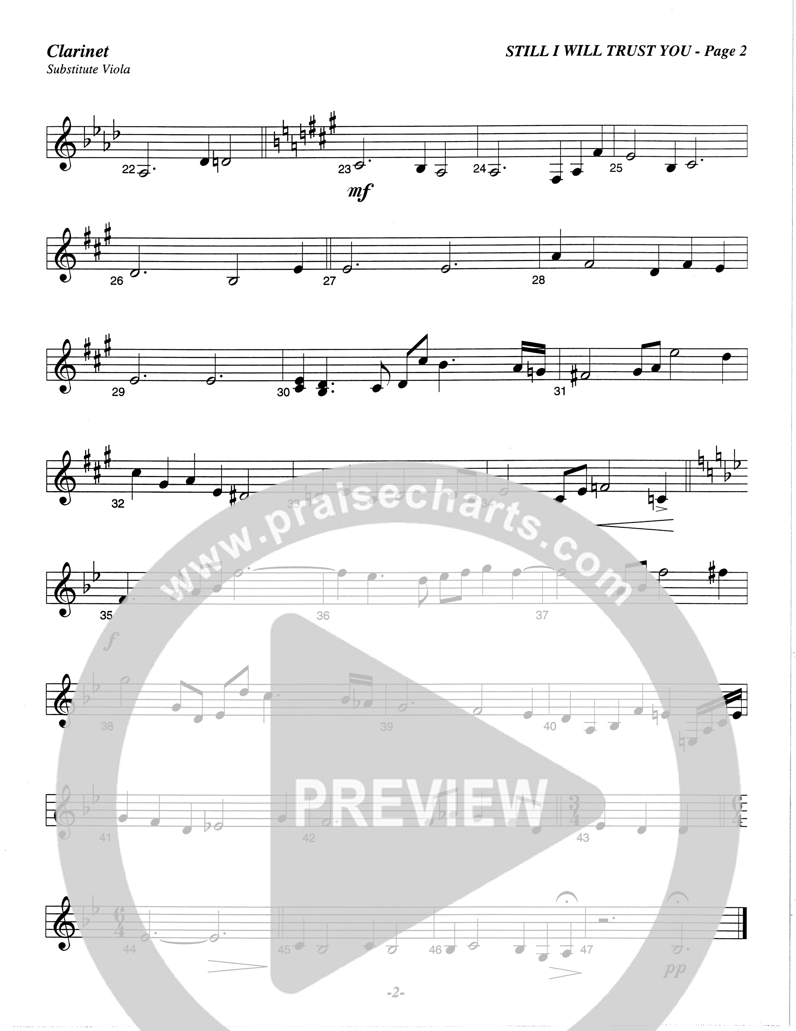 Still I Will Trust You (Choral Anthem SATB) Clarinet (The Brooklyn Tabernacle Choir / Arr. Carol Cymbala)
