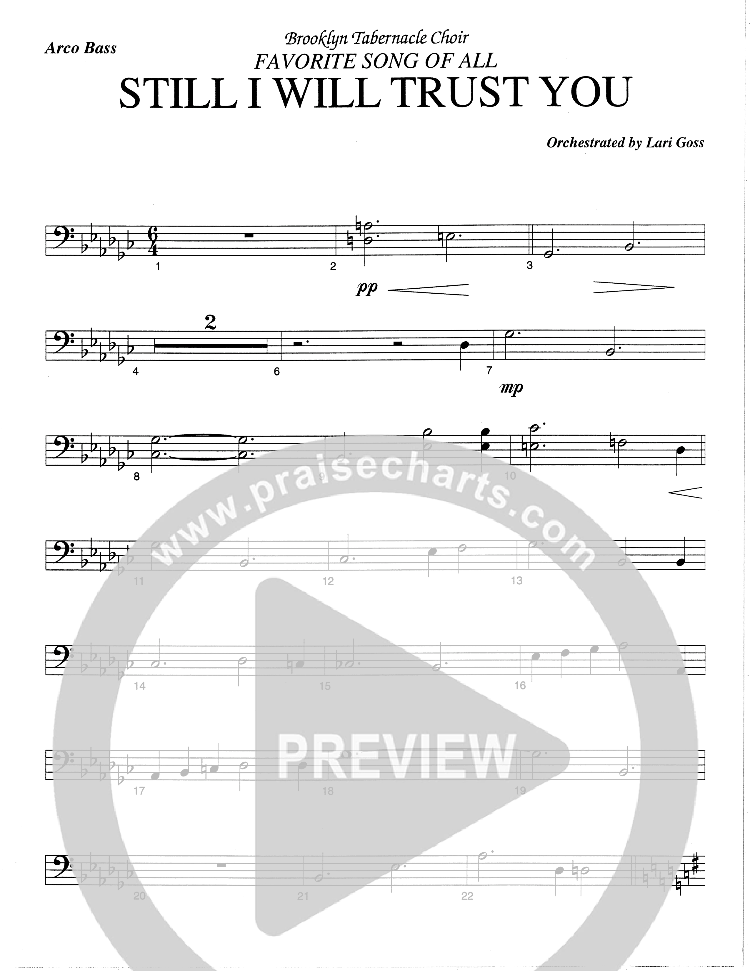 Still I Will Trust You (Choral Anthem SATB) String Bass (The Brooklyn Tabernacle Choir / Arr. Carol Cymbala)