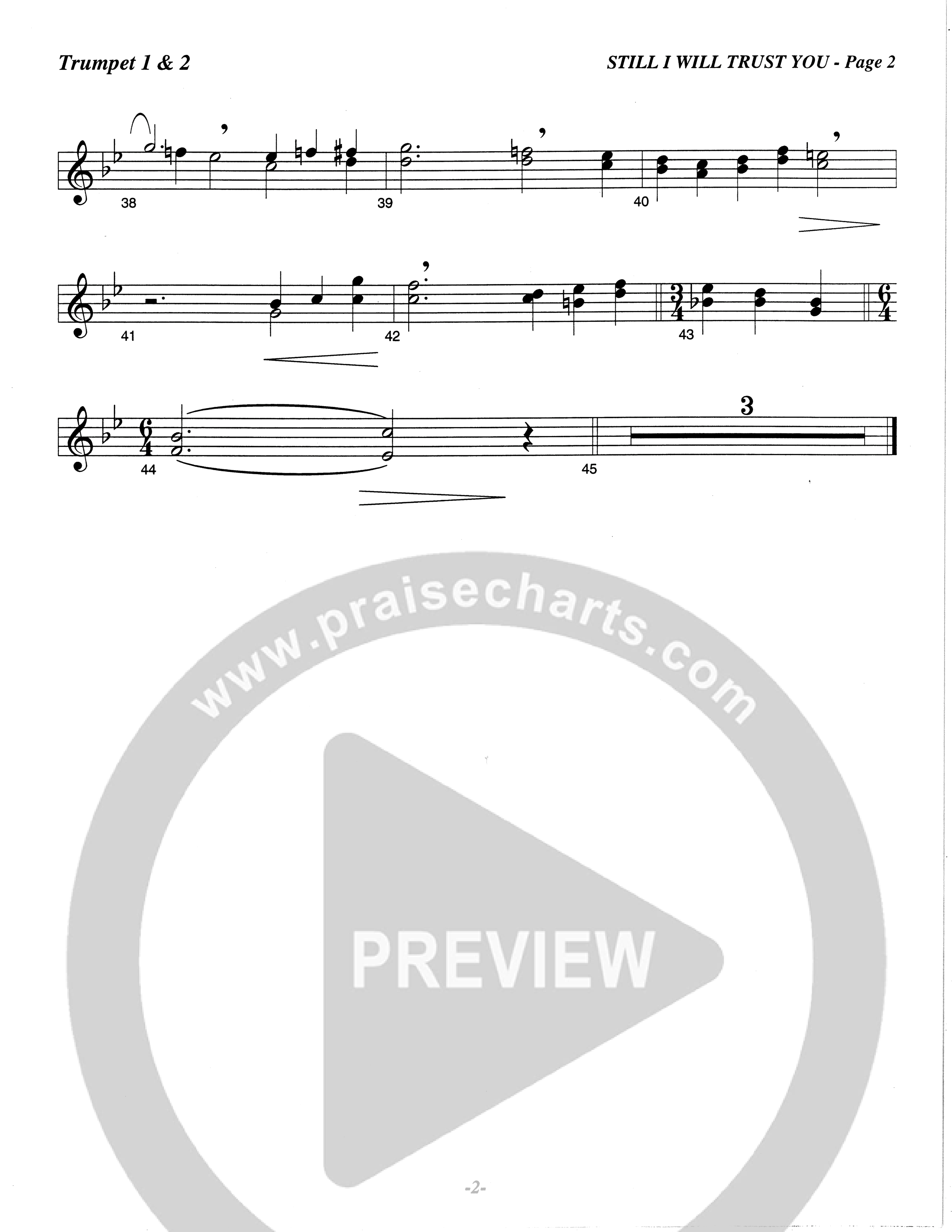Still I Will Trust You (Choral Anthem SATB) Trumpet 1,2 (The Brooklyn Tabernacle Choir / Arr. Carol Cymbala)