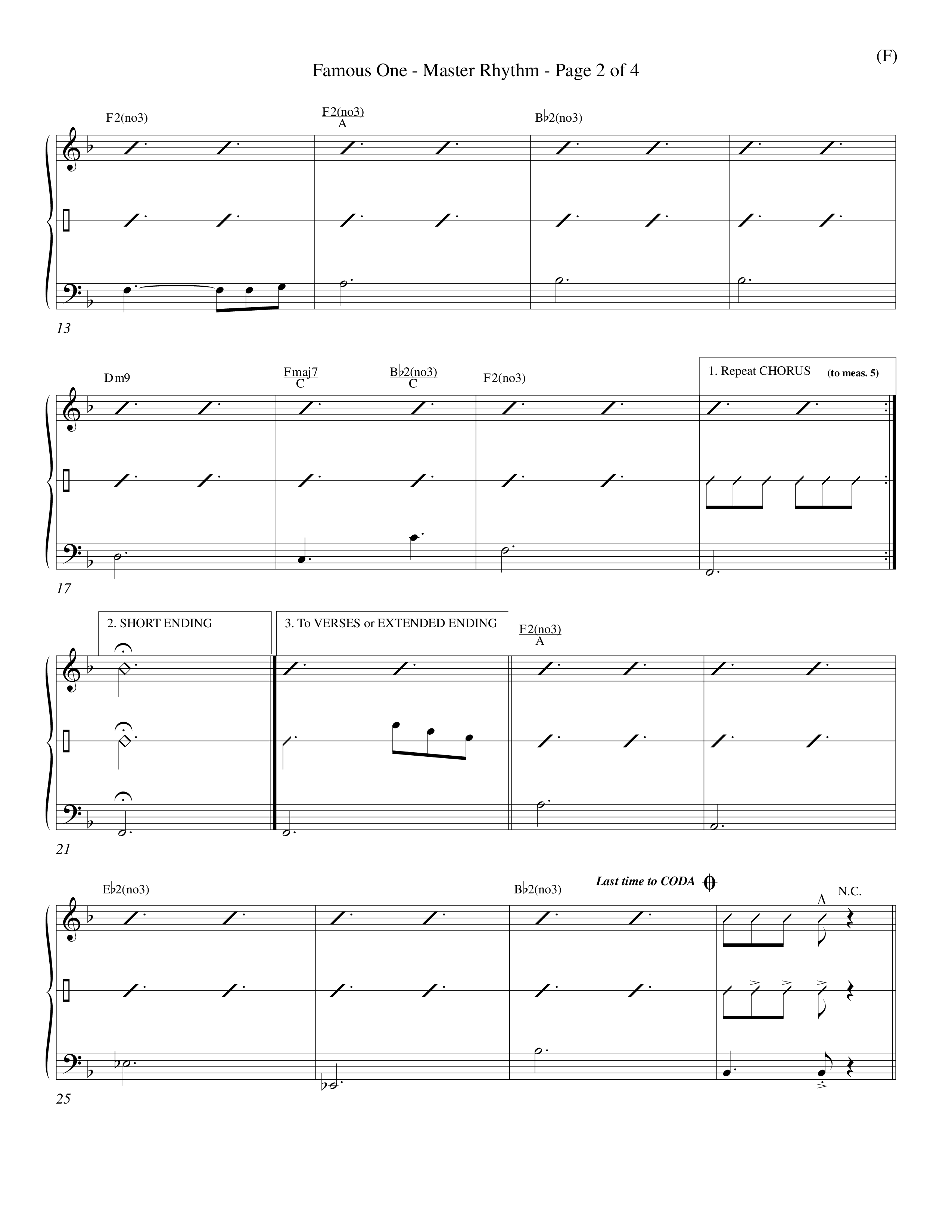 Famous One (Choral Anthem SATB) Rhythm Chart (Word Music Choral / Orch. Keith Christopher)