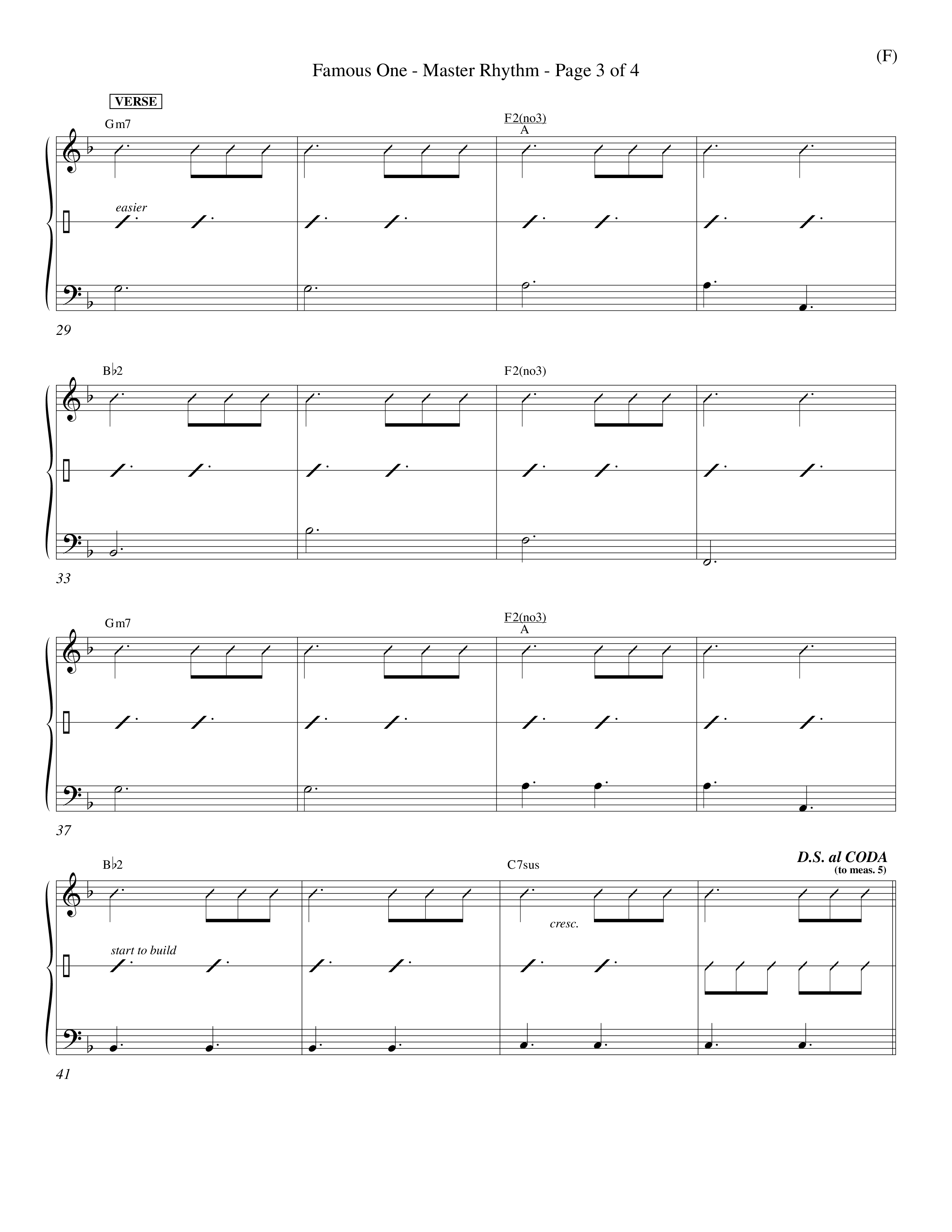 Famous One (Choral Anthem SATB) Rhythm Chart (Word Music Choral / Orch. Keith Christopher)