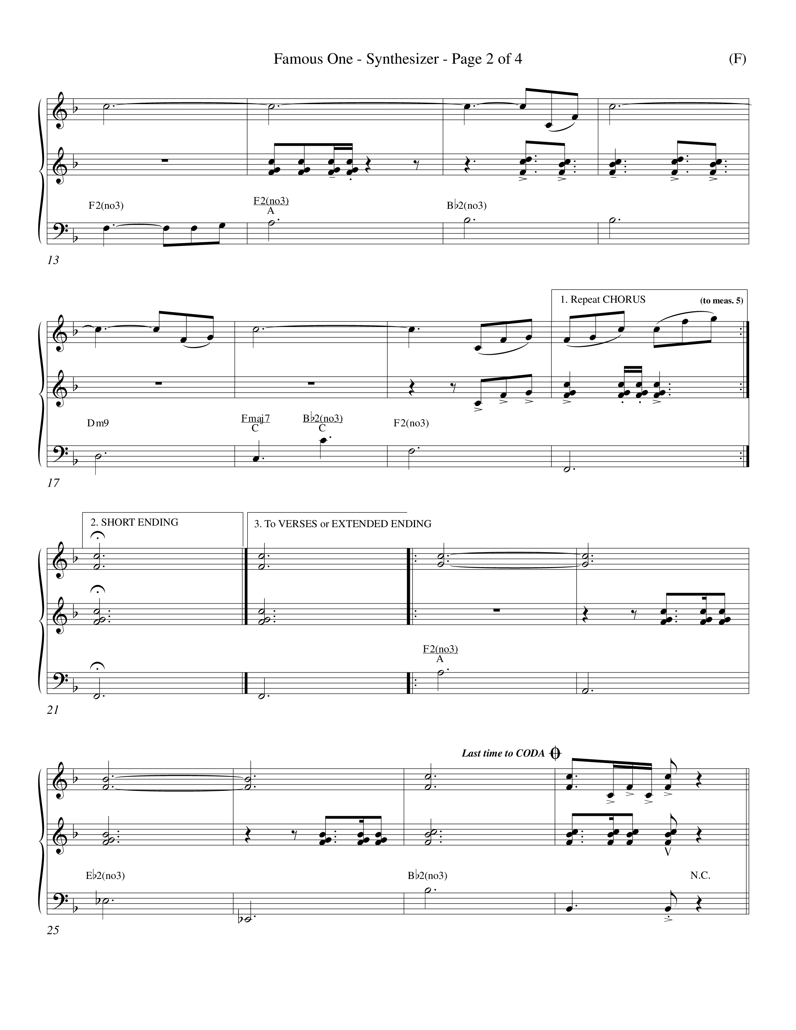Famous One (Choral Anthem SATB) Synth (Word Music Choral / Orch. Keith Christopher)