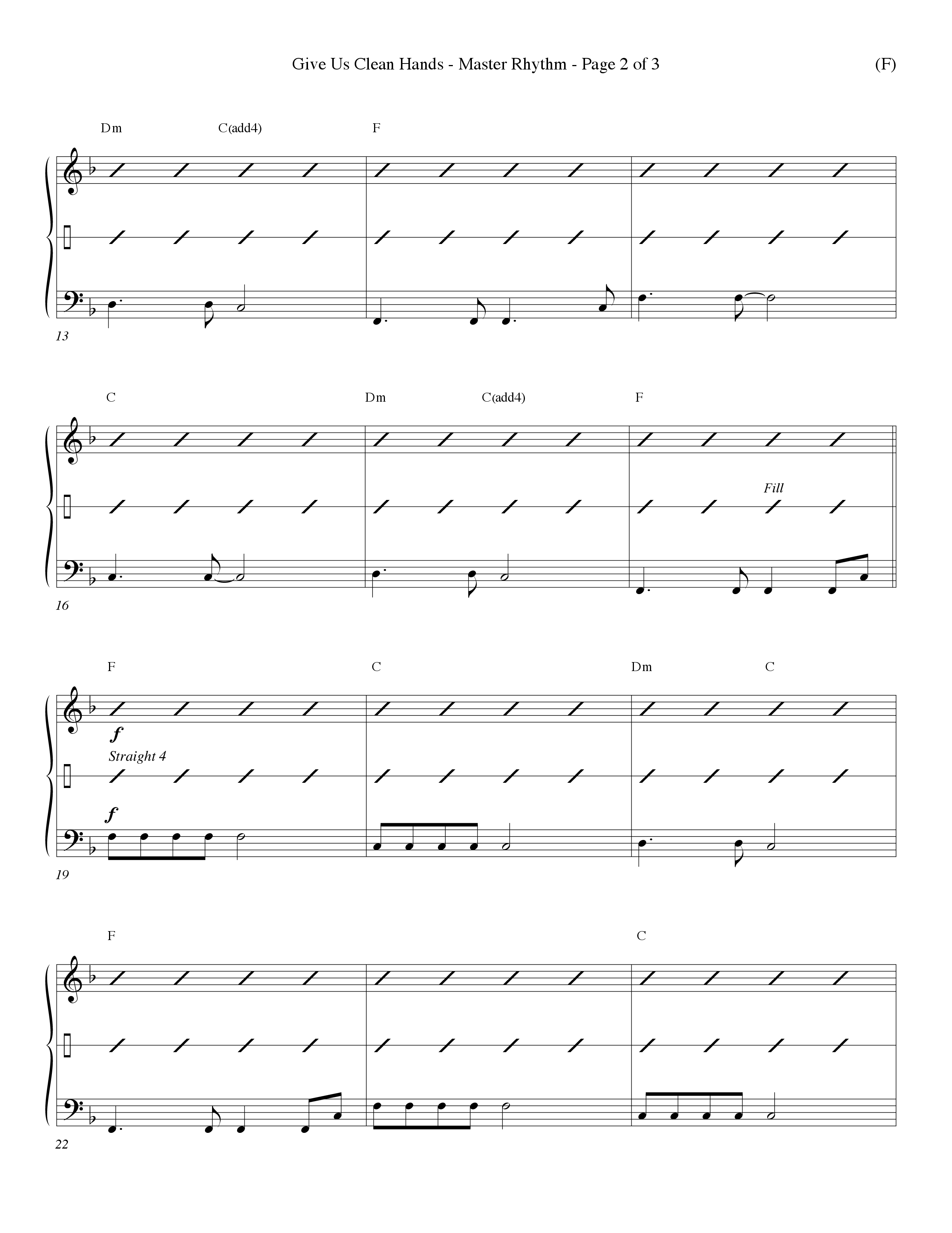 Give Us Clean Hands (Choral Anthem SATB) Rhythm Chart (Word Music Choral / Orch. Dave Williamson)